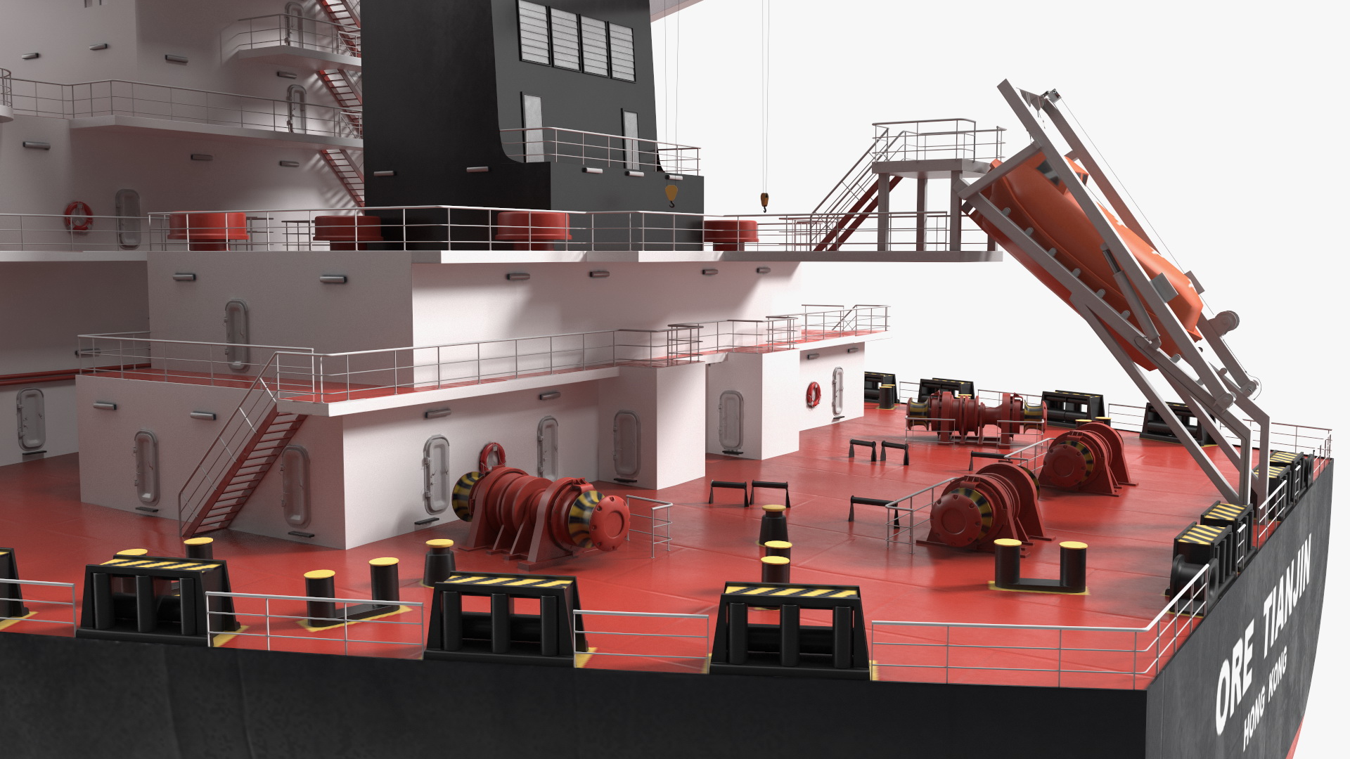 3D Ore Carrier Ship Loaded model