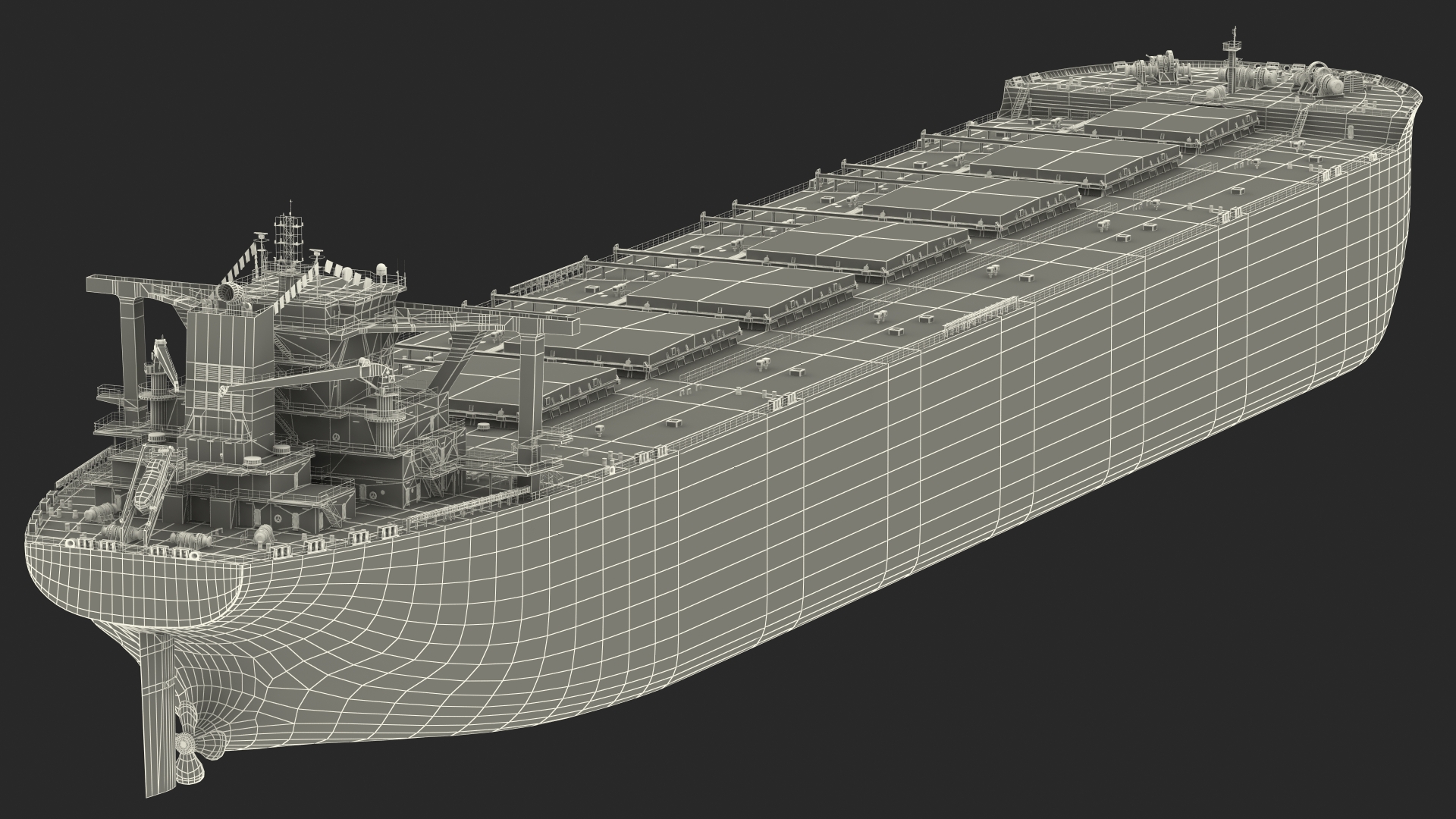 3D Ore Carrier Ship Loaded model