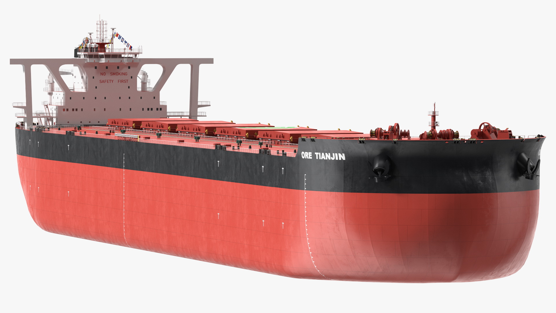 3D Ore Carrier Ship Loaded model