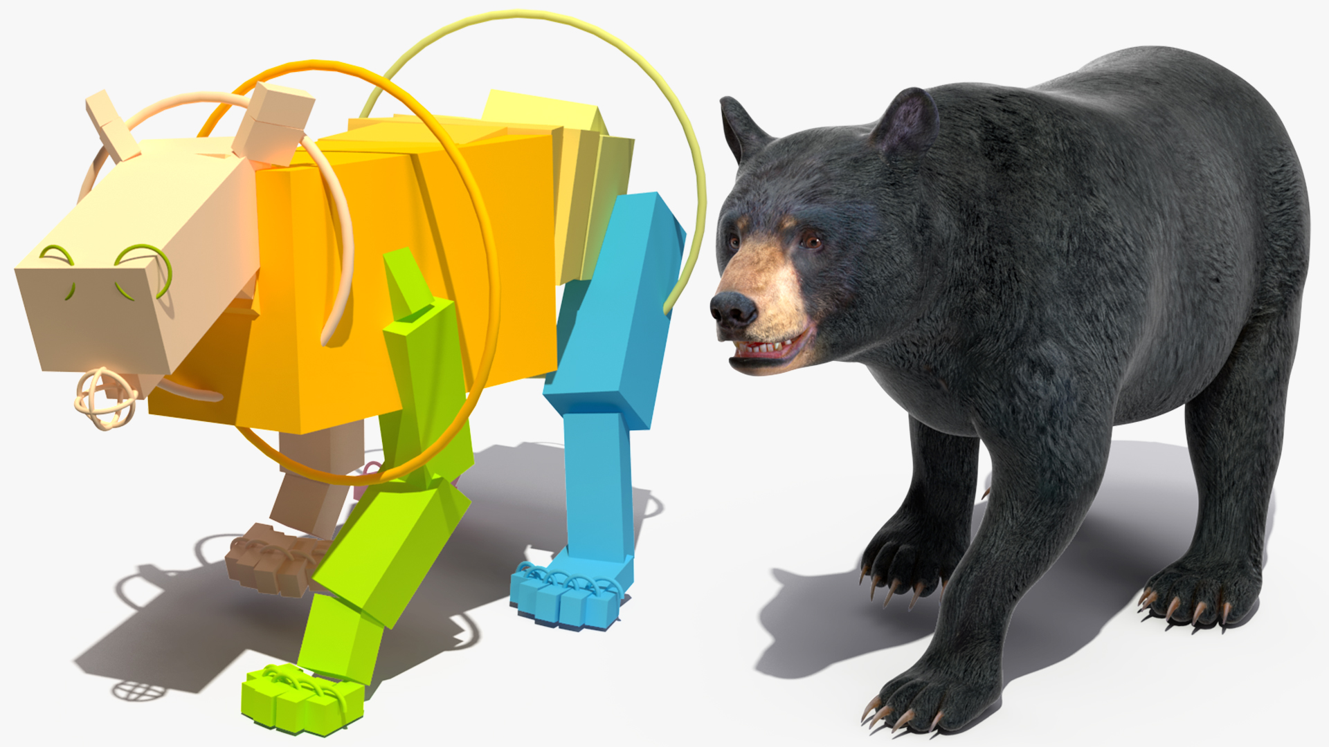 3D Black Bear Rigged for Maya