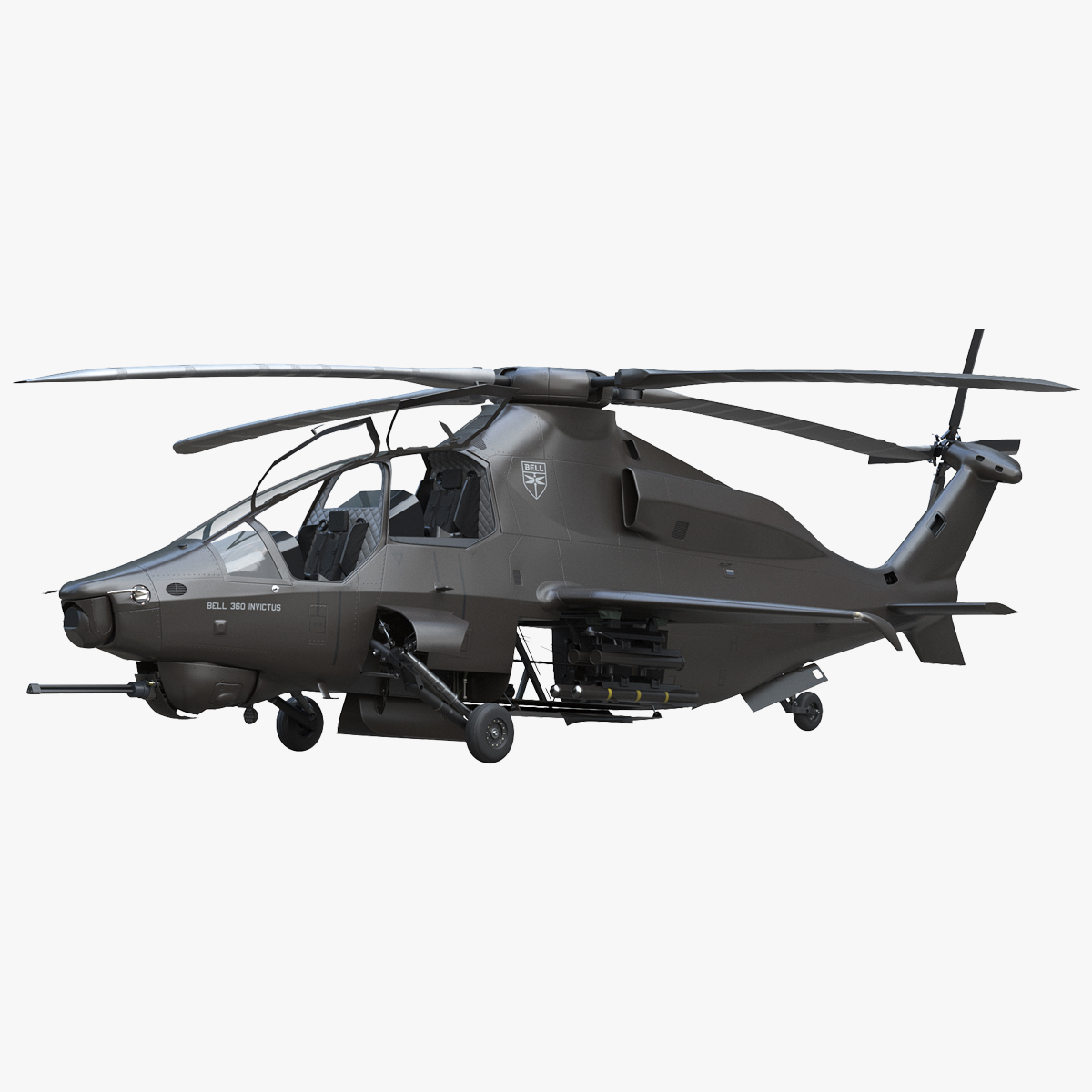 Bell 360 Invictus Helicopter Rigged for Cinema 4D 3D model