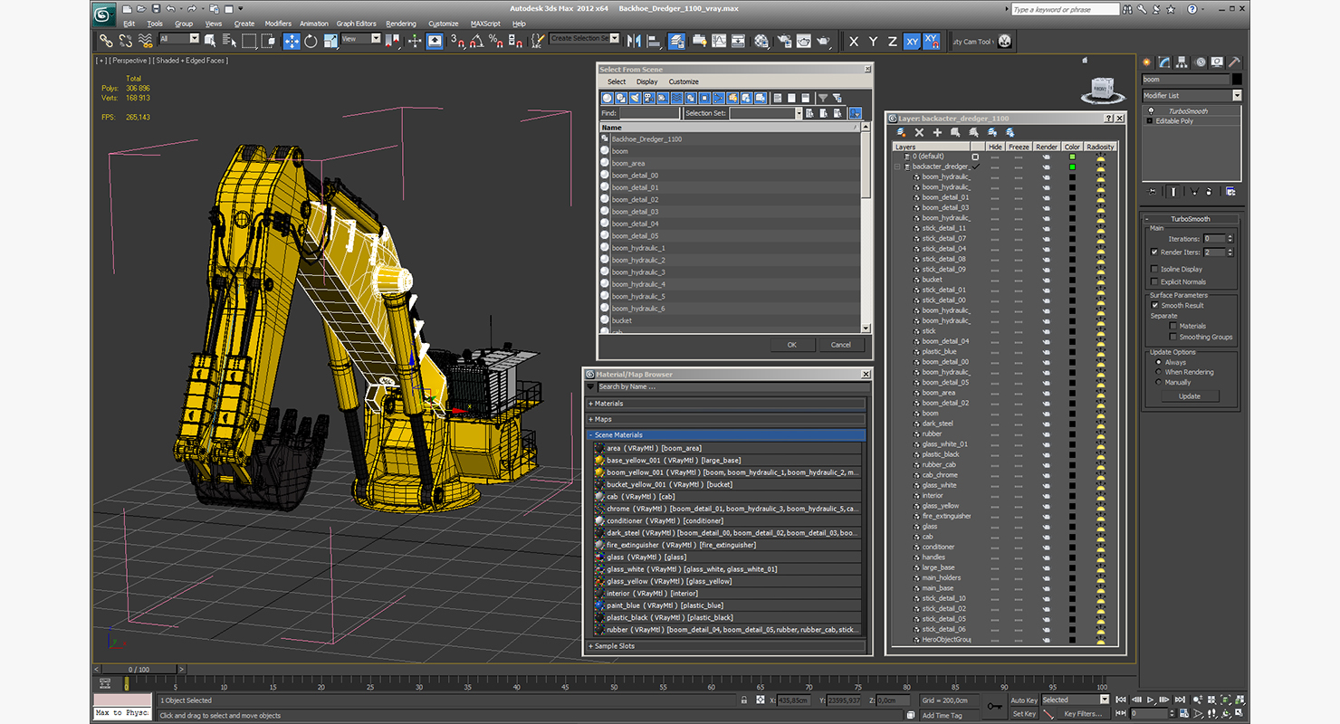 3D model Backhoe Dredger 1100