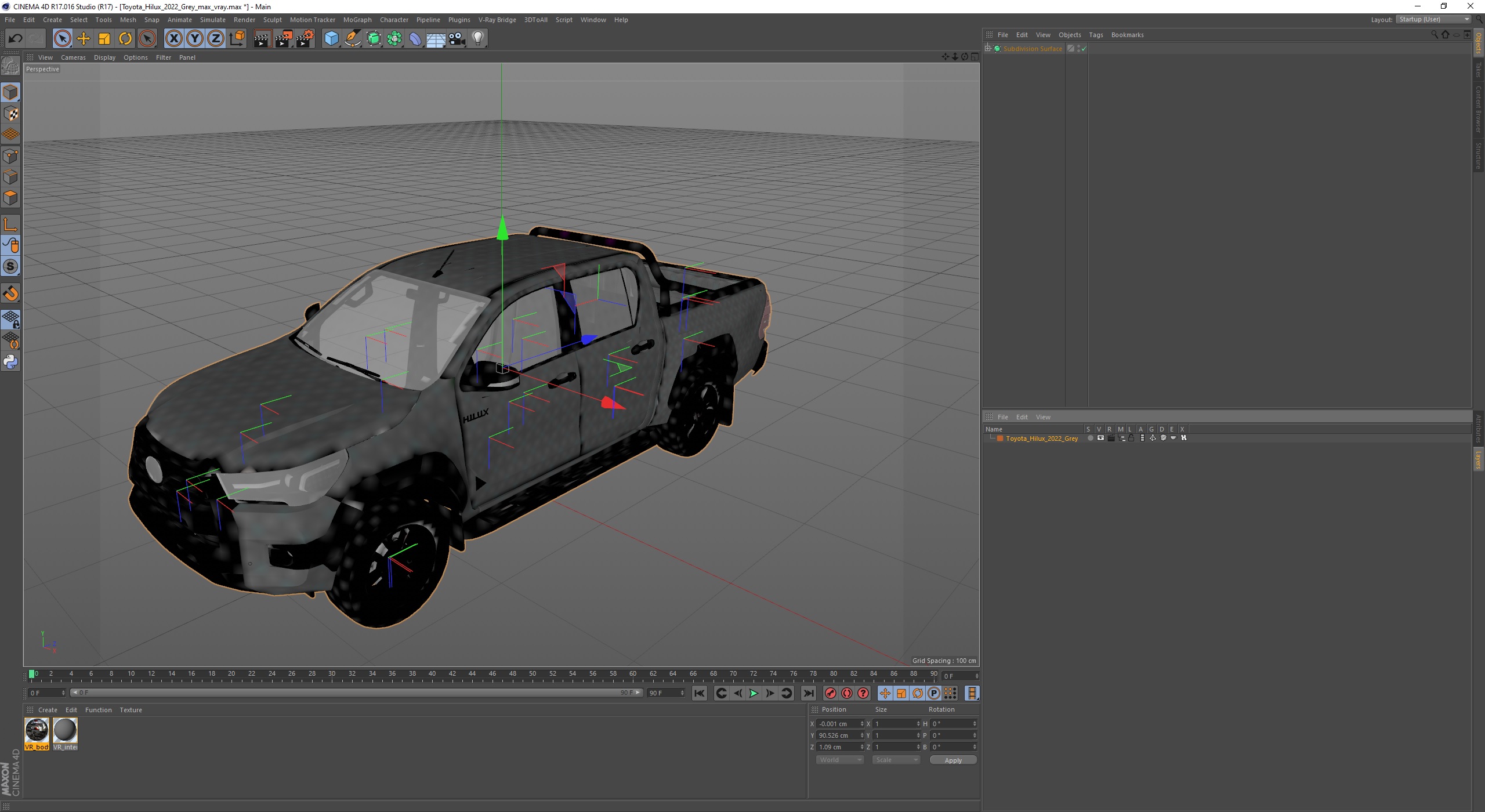 Toyota Hilux 2022 Grey 3D