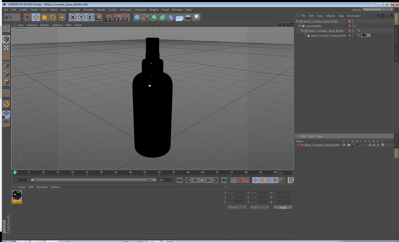 Black Cosmetic Spray Bottle 3D