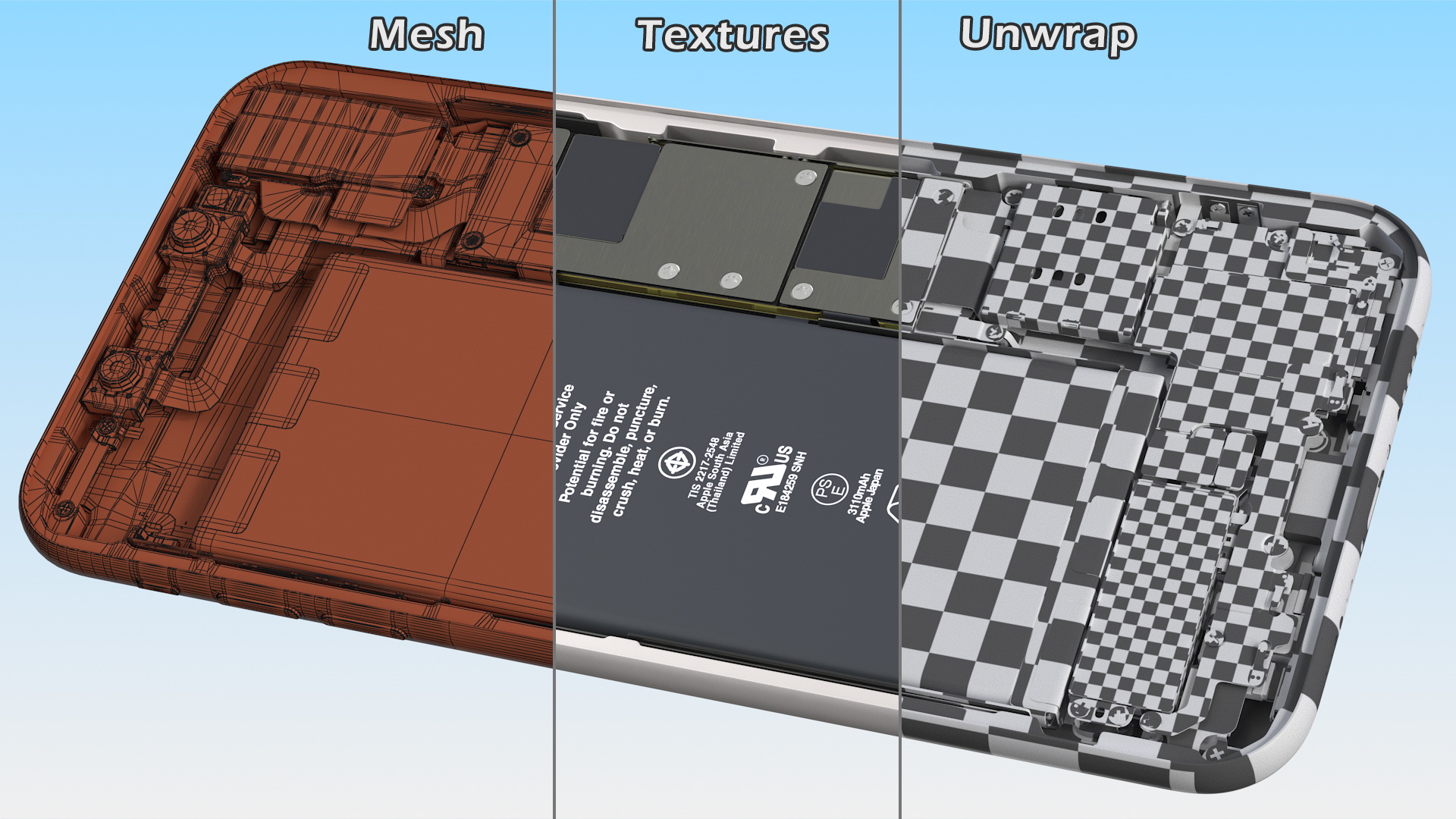 3D iPhone 11 Disassembled without Display model