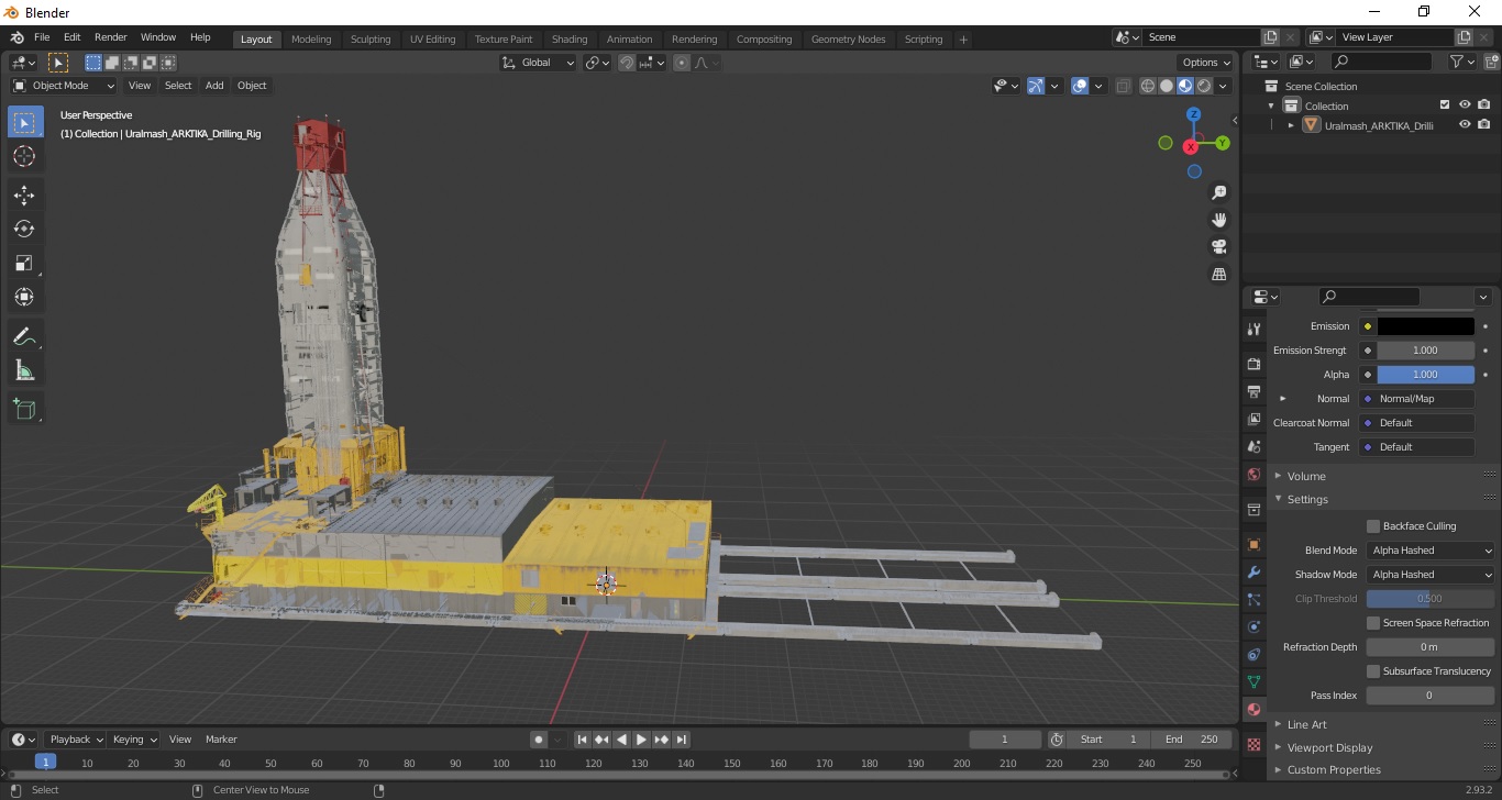 Uralmash ARKTIKA Drilling Rig 3D model