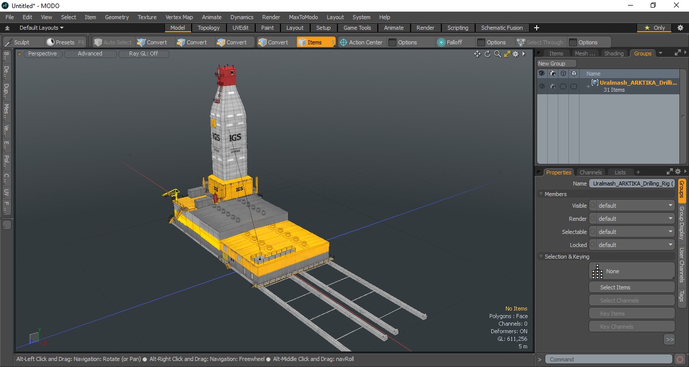 Uralmash ARKTIKA Drilling Rig 3D model