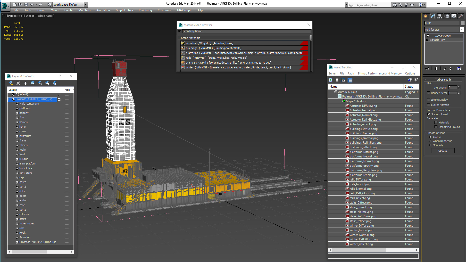 Uralmash ARKTIKA Drilling Rig 3D model