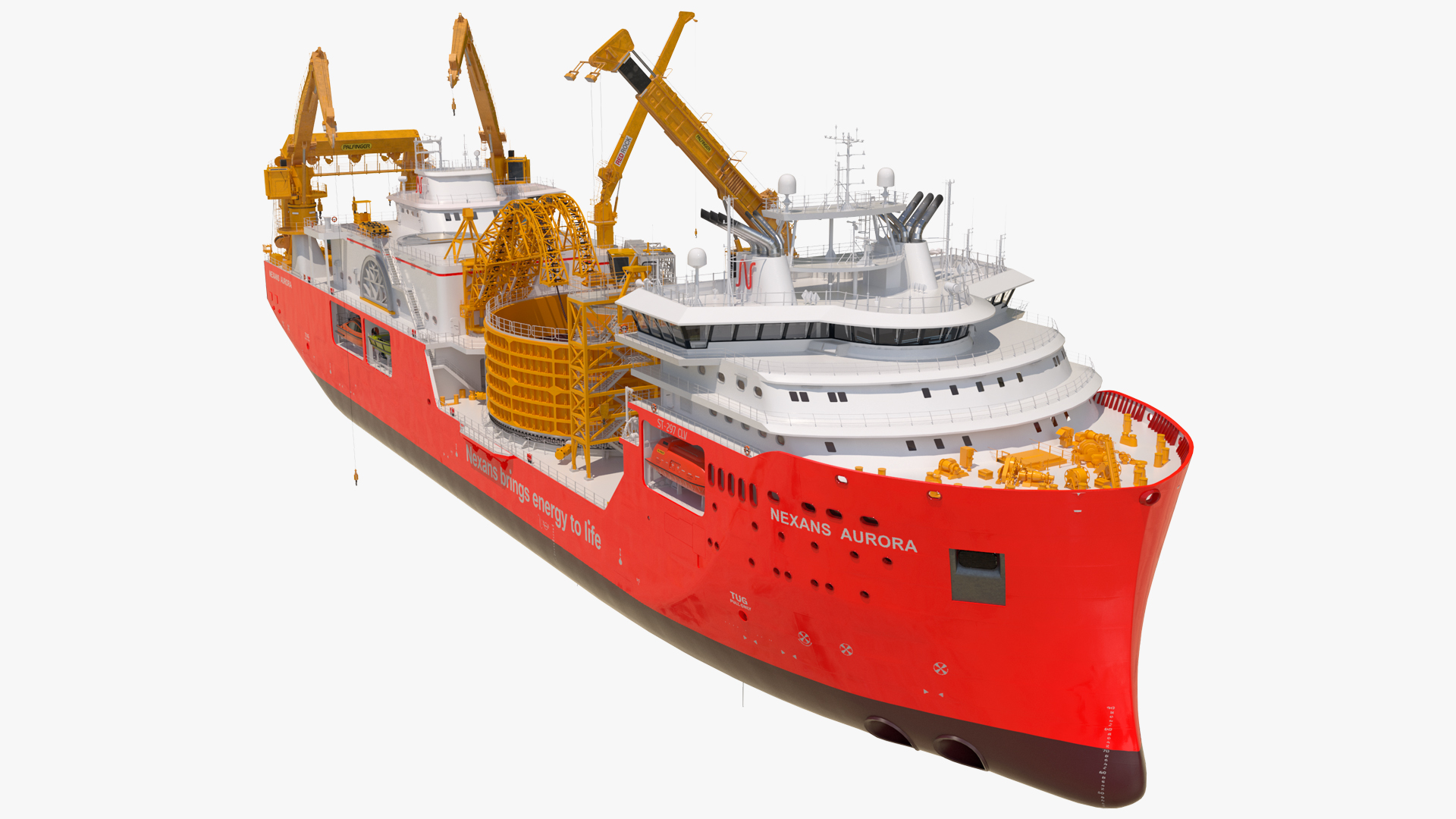 Nexans Aurora Cable Layer Vessel Rigged 3D model