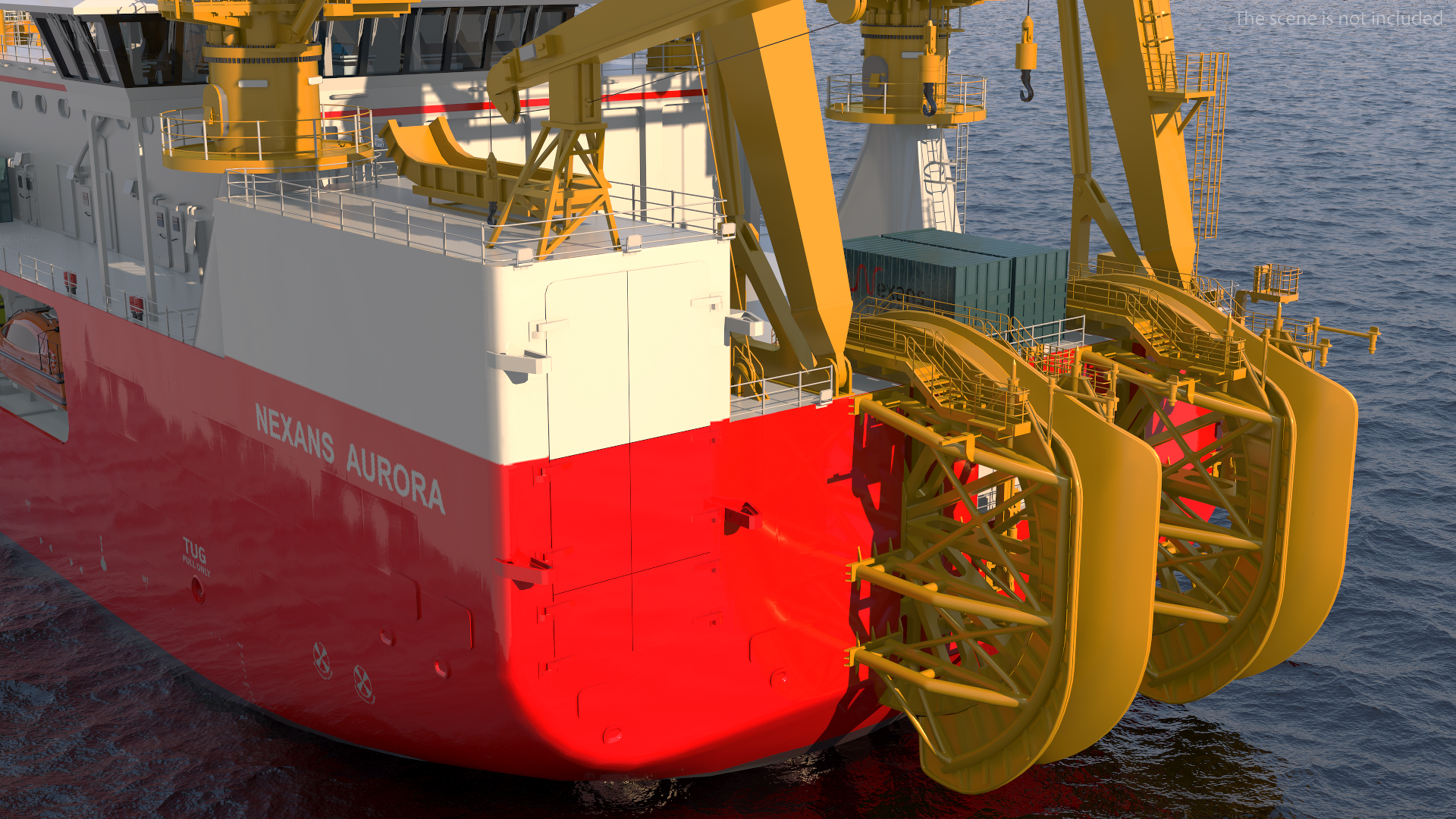 Nexans Aurora Cable Layer Vessel Rigged 3D model