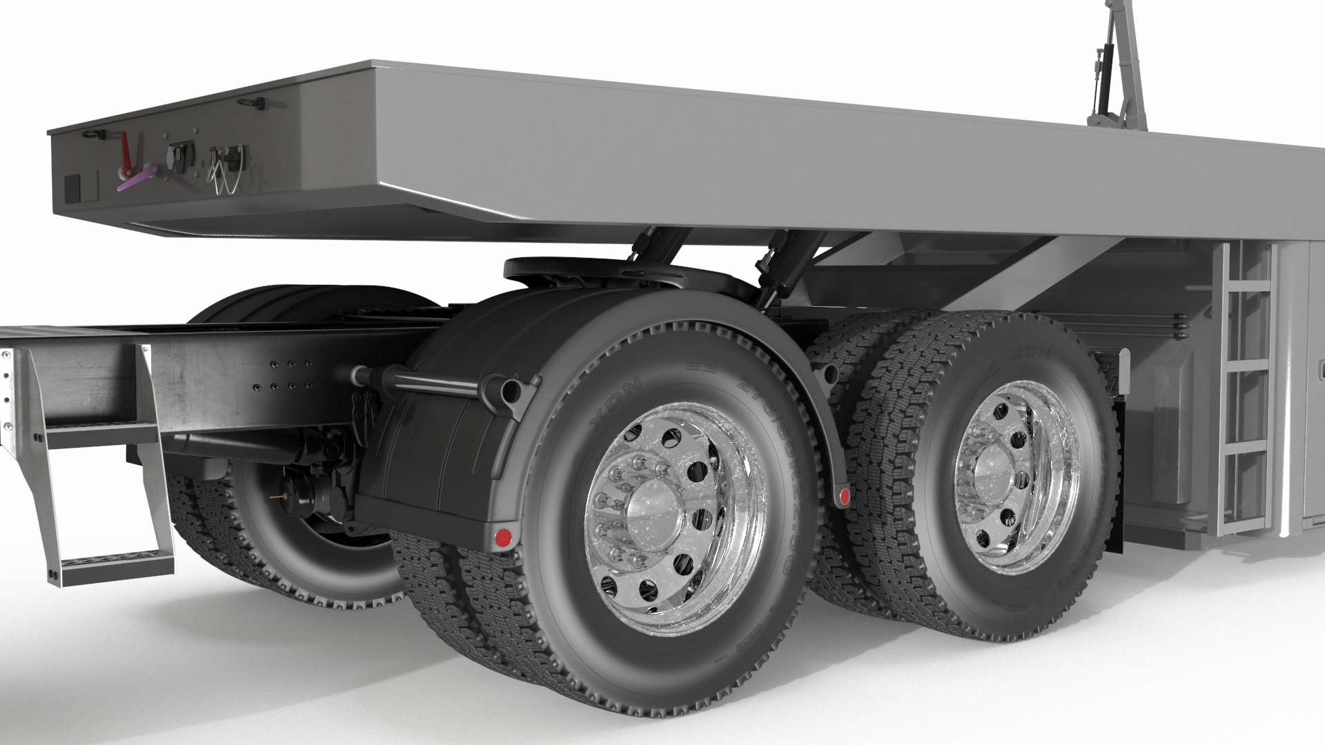 Freight Truck with Concrete Panel Semi Trailer Empty Rigged 3D model