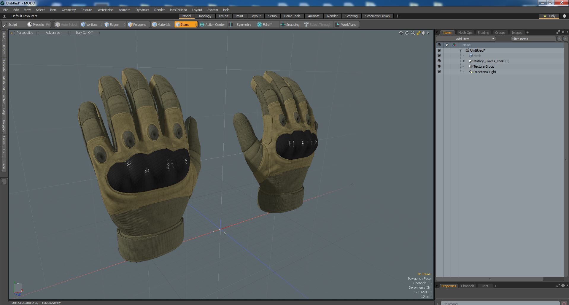 3D Military Gloves Khaki