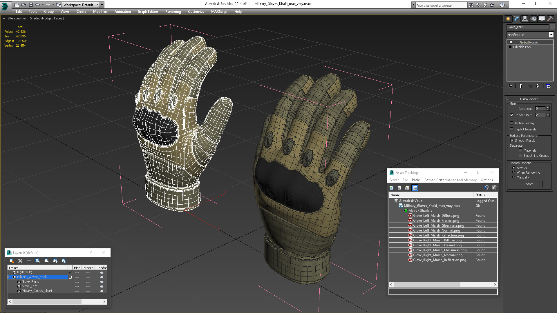 3D Military Gloves Khaki