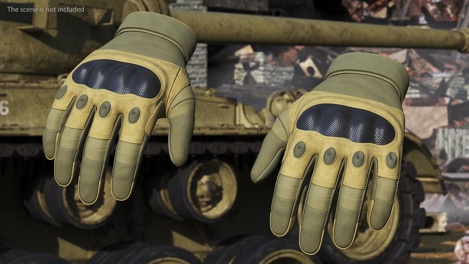 3D Military Gloves Khaki