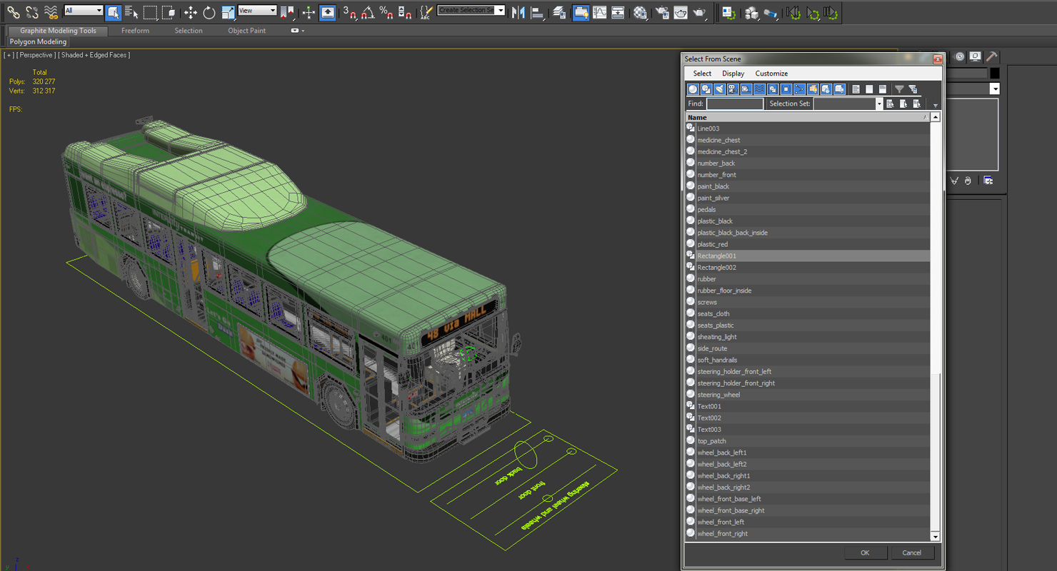 Gillig Low Floor Hybrid Bus Intercity Transit Rigged 3D