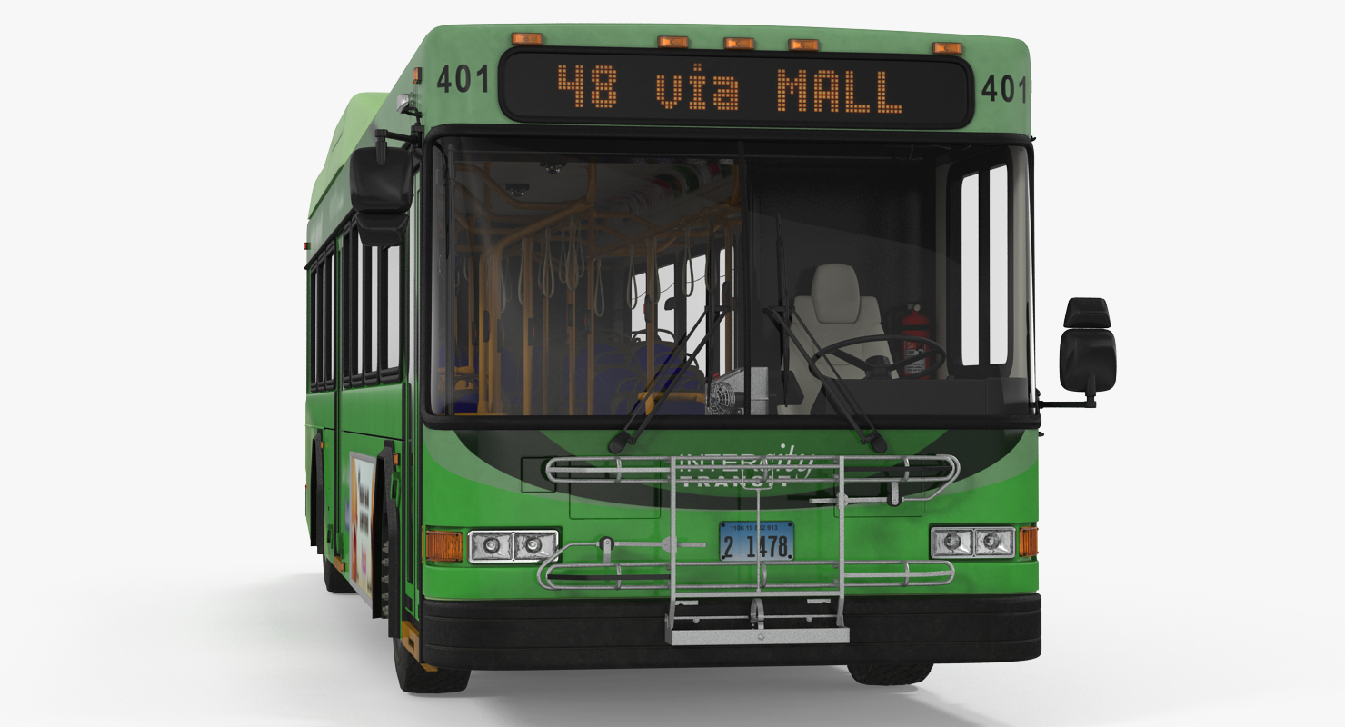 Gillig Low Floor Hybrid Bus Intercity Transit Rigged 3D