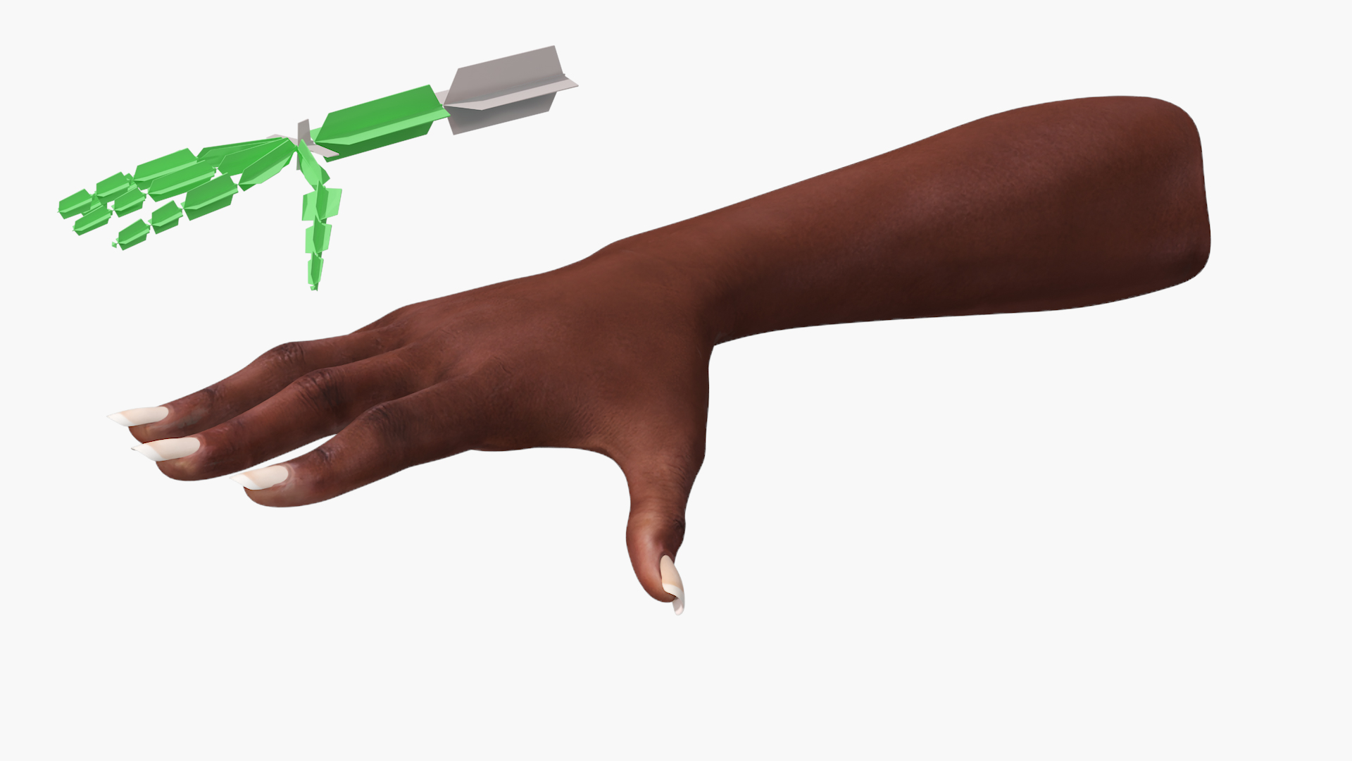 3D model African American Female Hand Rigged