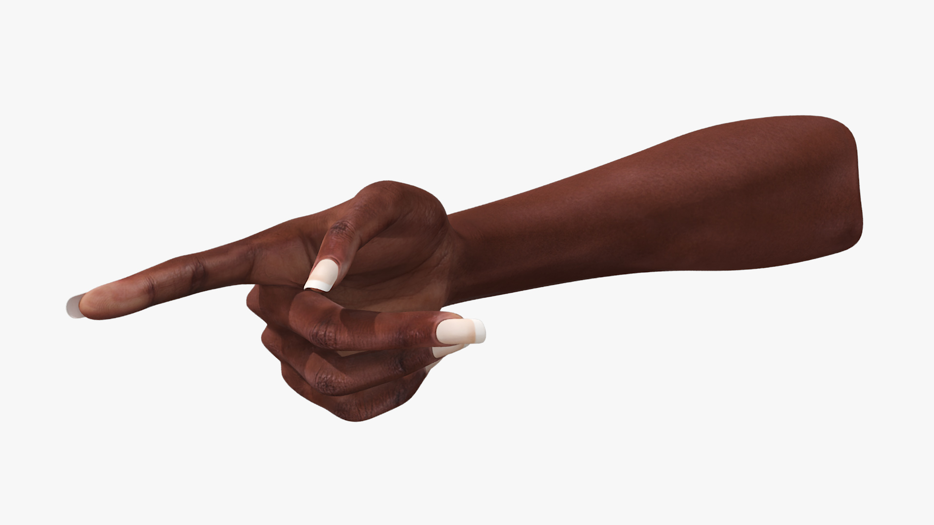 3D model African American Female Hand Rigged