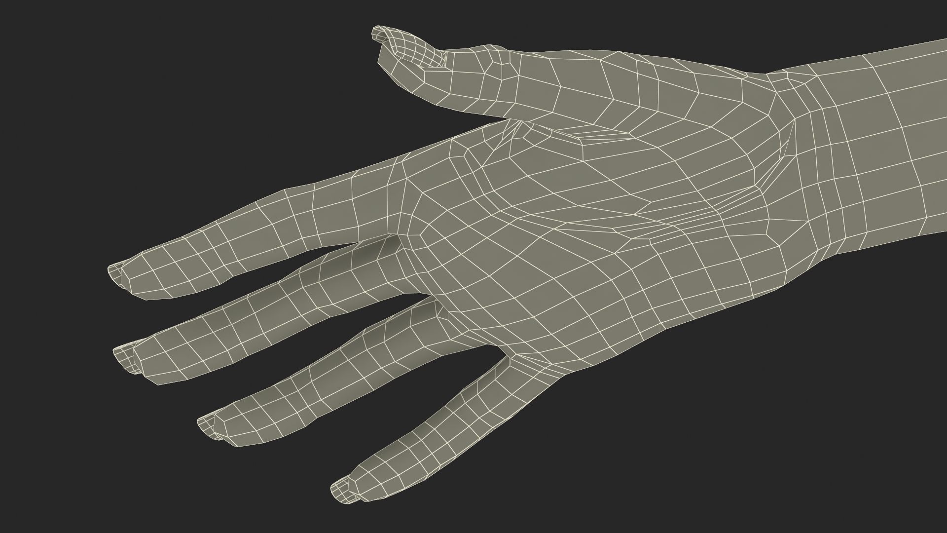 3D model African American Female Hand Rigged