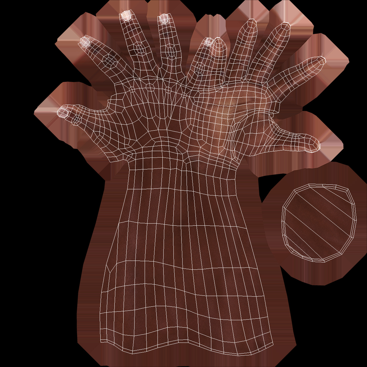 3D model African American Female Hand Rigged