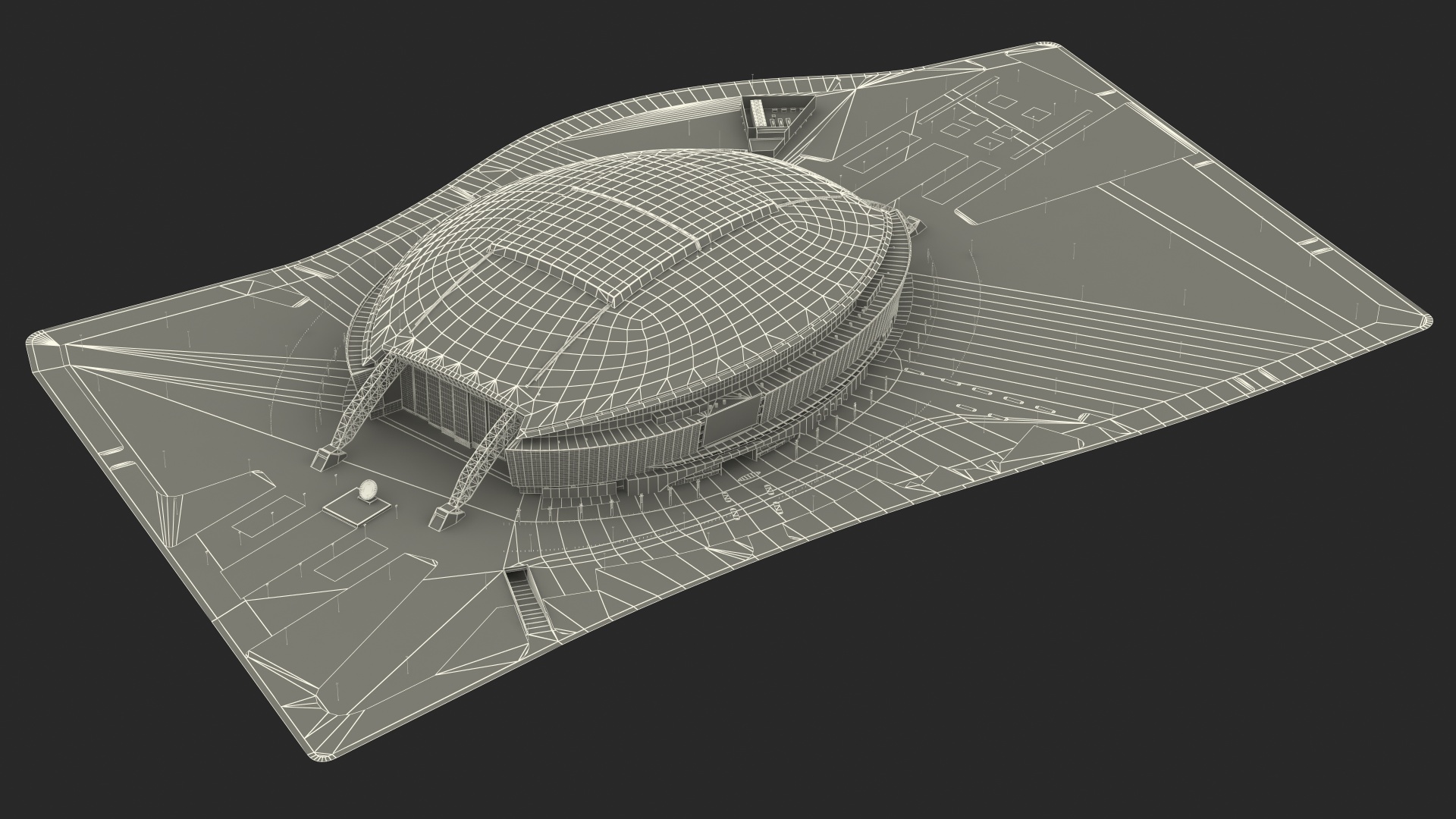 3D model Stadium with Parking