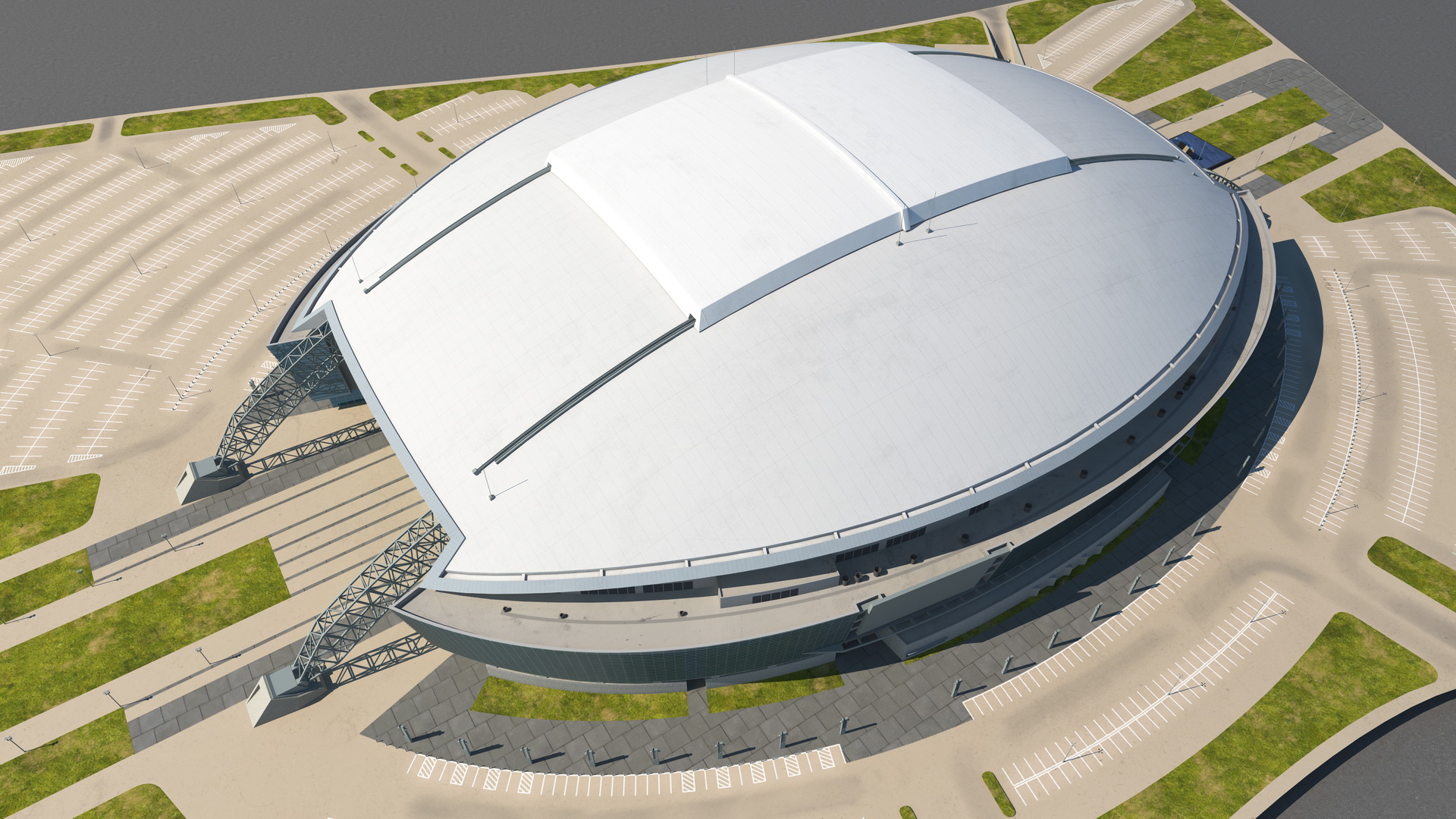 3D model Stadium with Parking