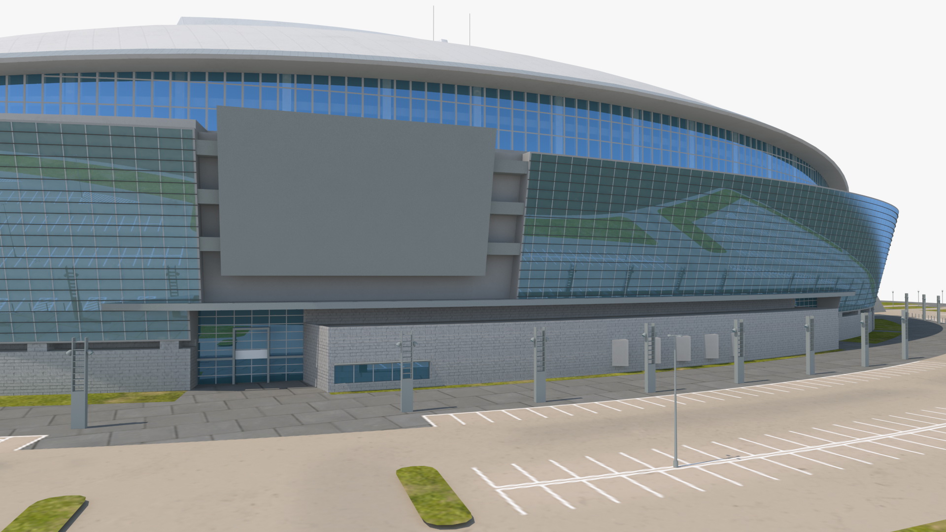 3D model Stadium with Parking