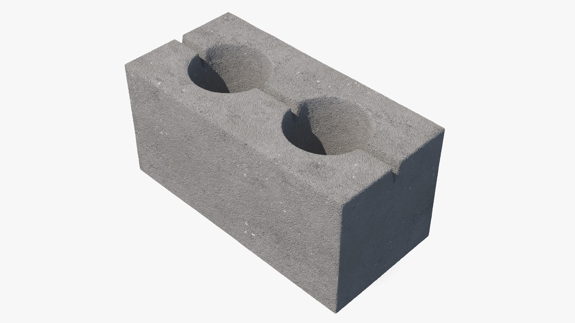 Expanded Clay Concrete Block 2 Channels 3D model