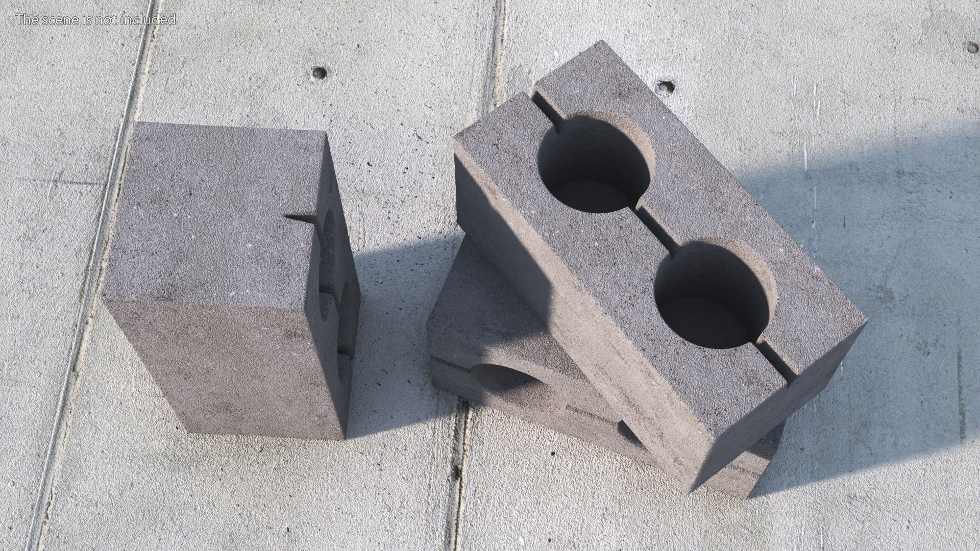 Expanded Clay Concrete Block 2 Channels 3D model