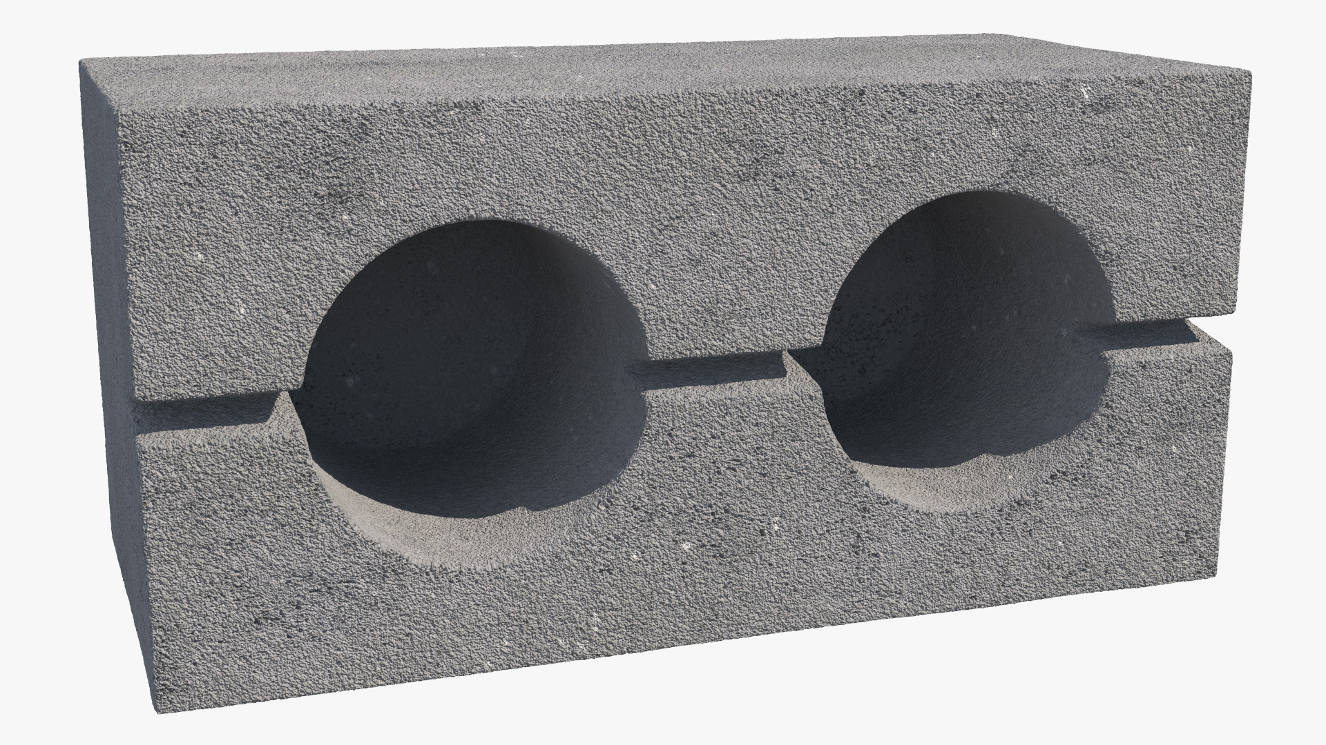 Expanded Clay Concrete Block 2 Channels 3D model