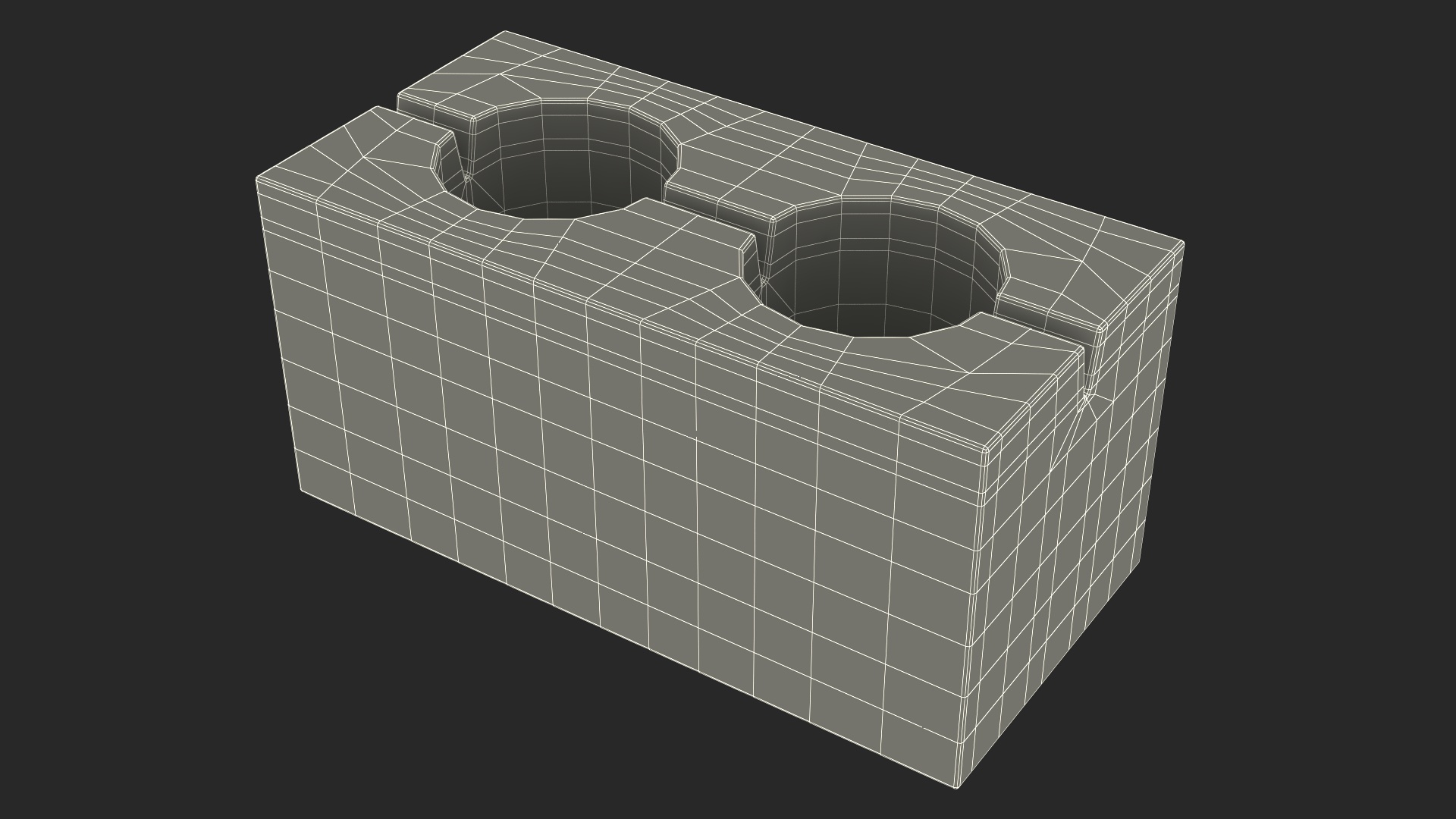 Expanded Clay Concrete Block 2 Channels 3D model