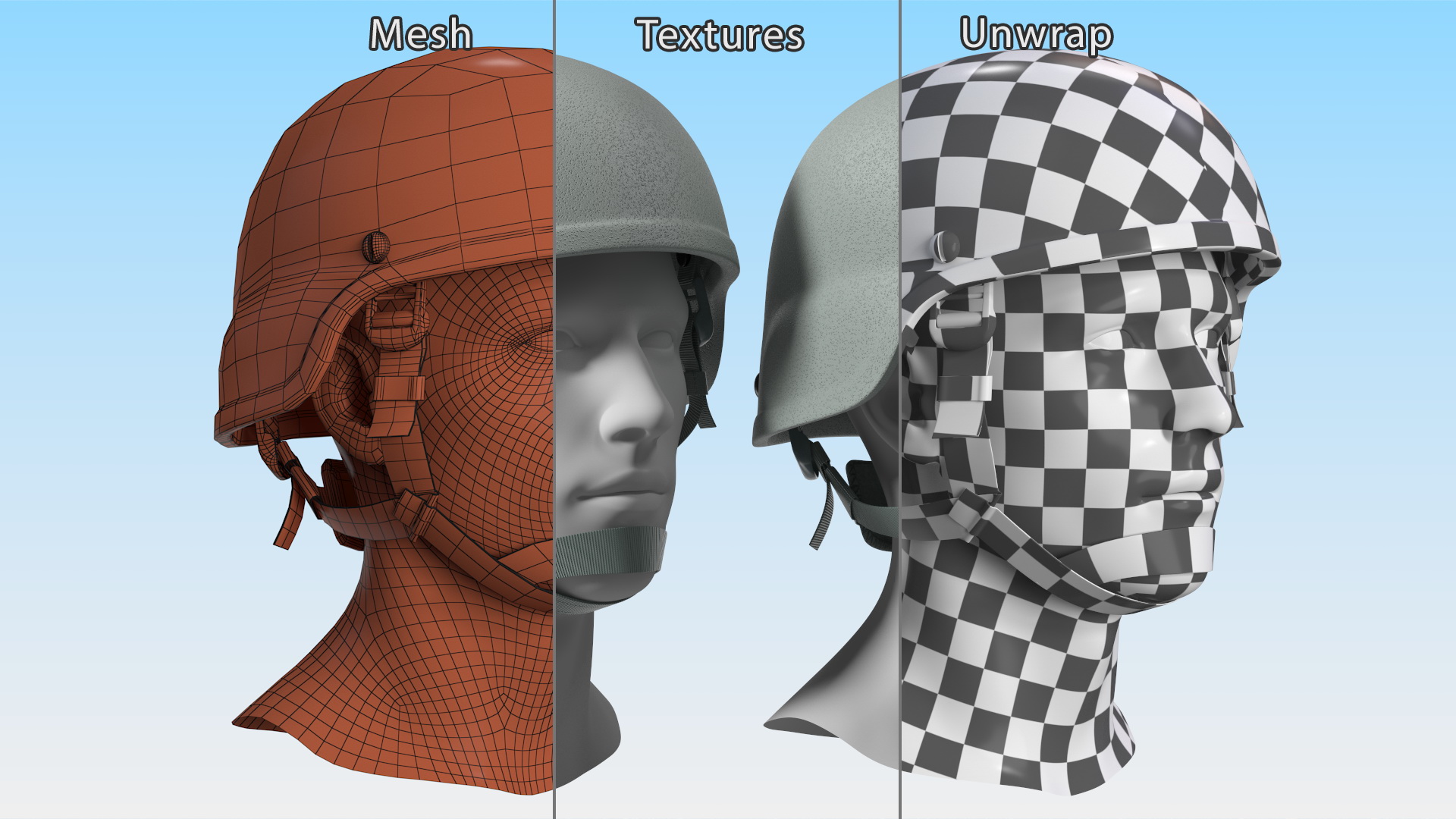 3D Combat Helmet Gray model