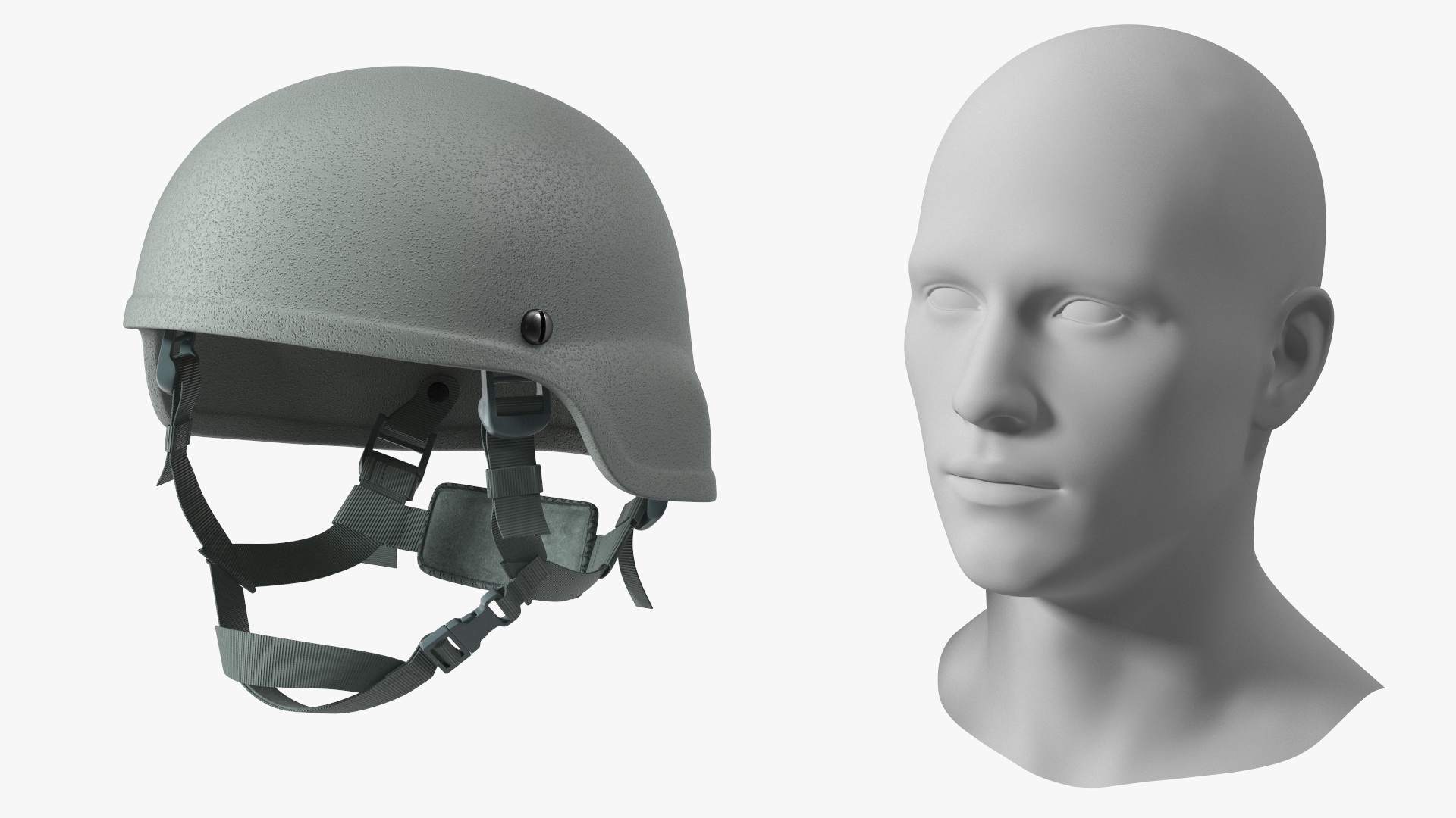 3D Combat Helmet Gray model