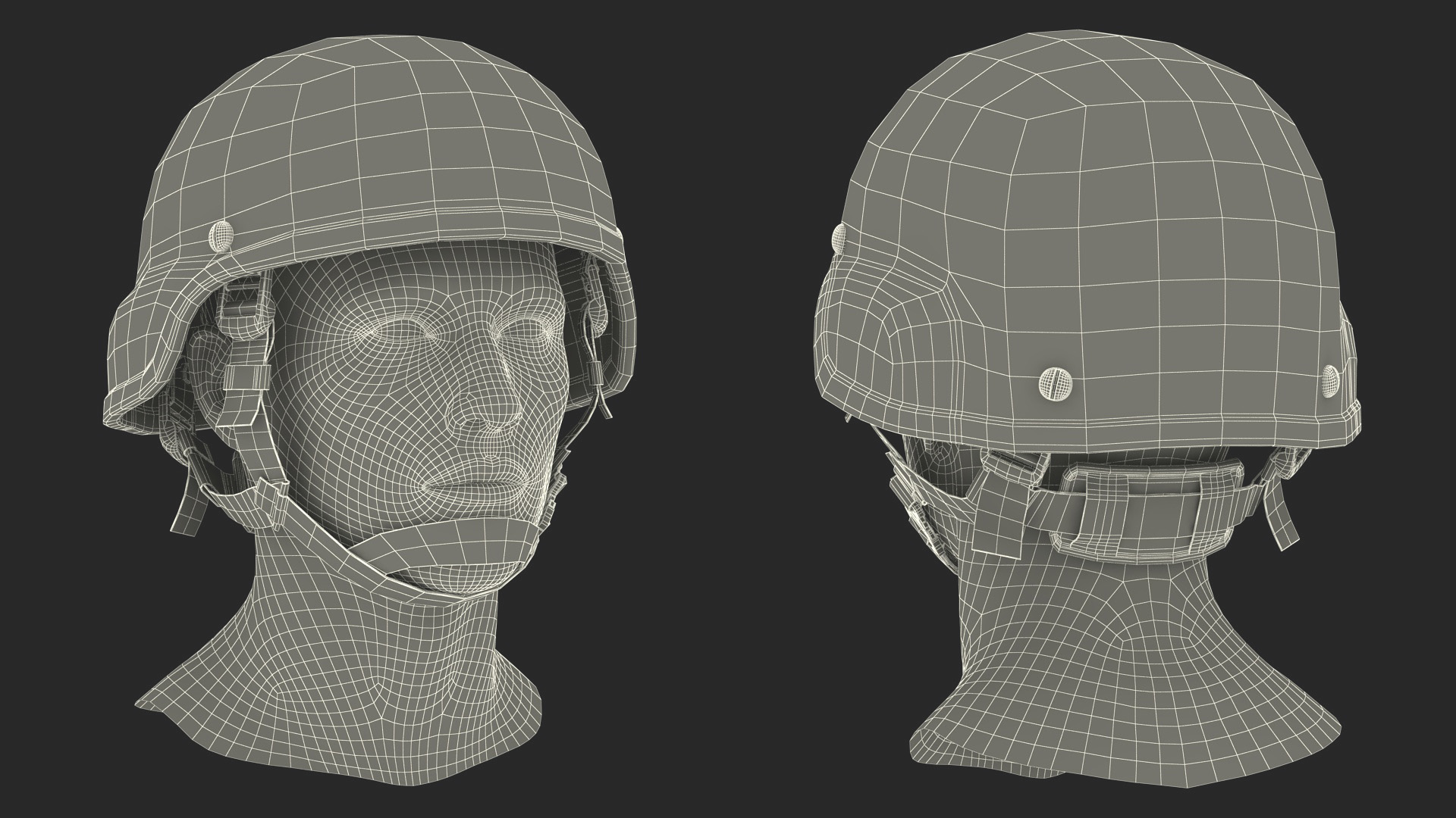 3D Combat Helmet Gray model