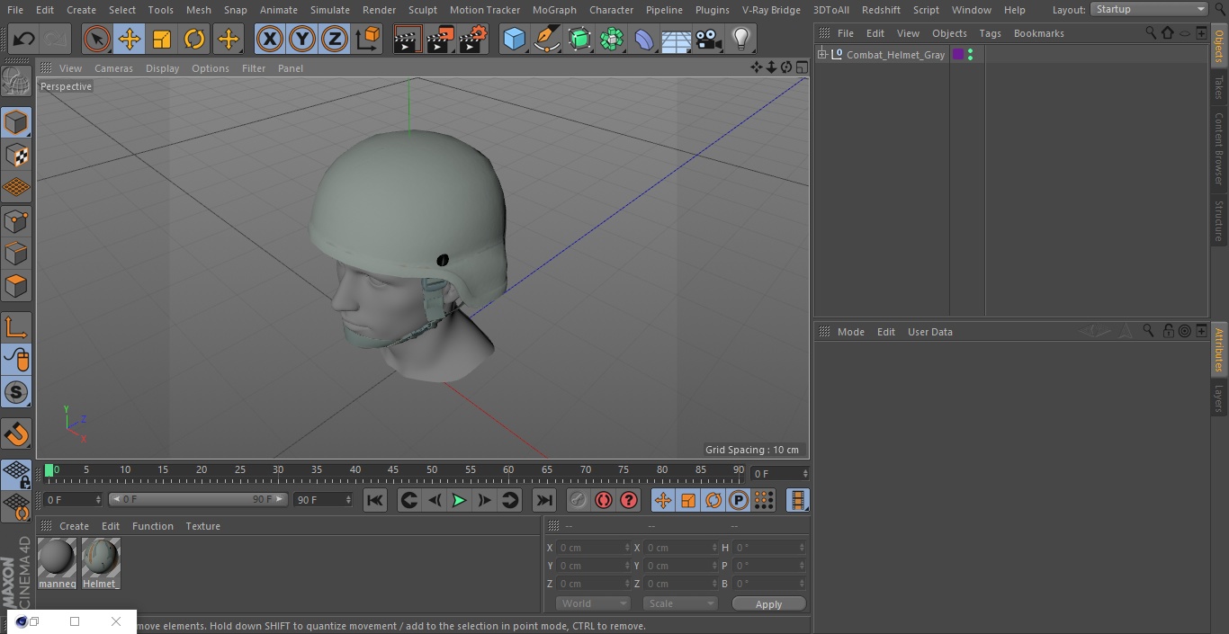 3D Combat Helmet Gray model