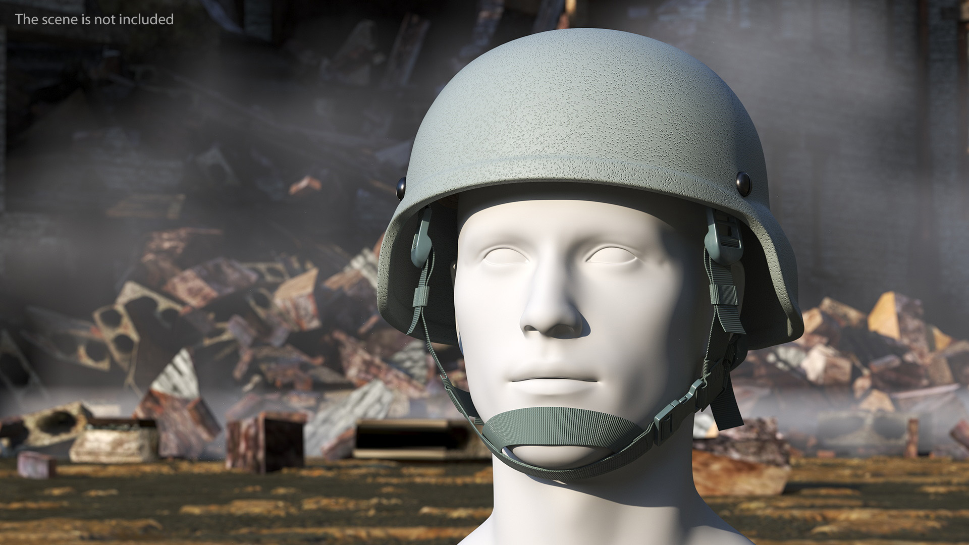 3D Combat Helmet Gray model