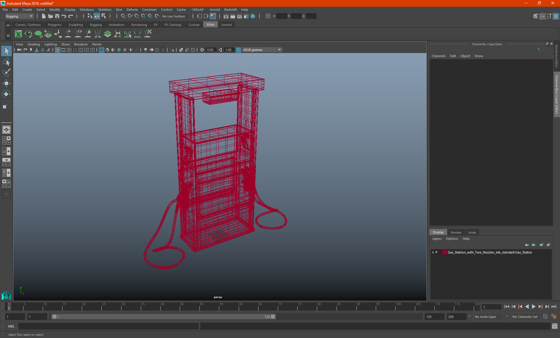 3D Gas Station with Two Nozzles model