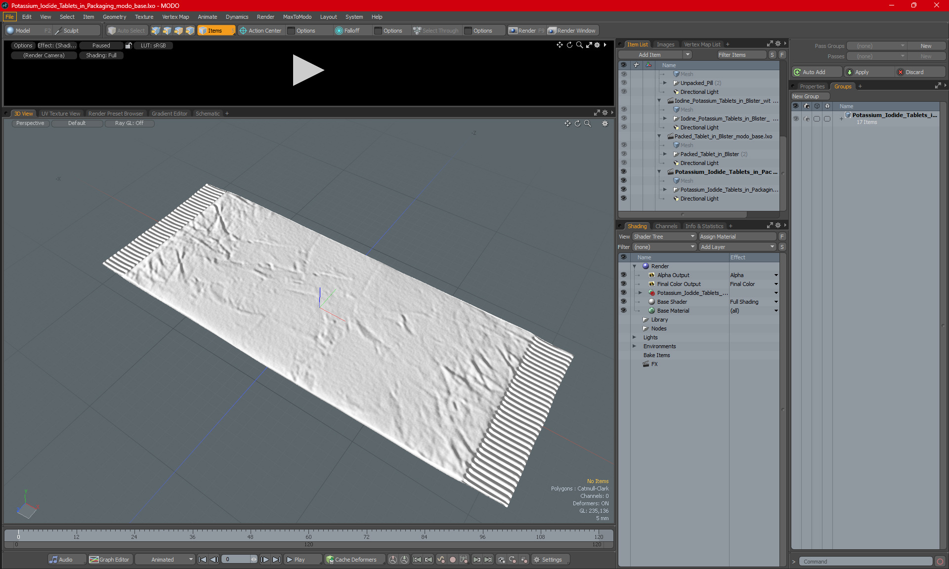 Potassium Iodide Tablets in Packaging 3D