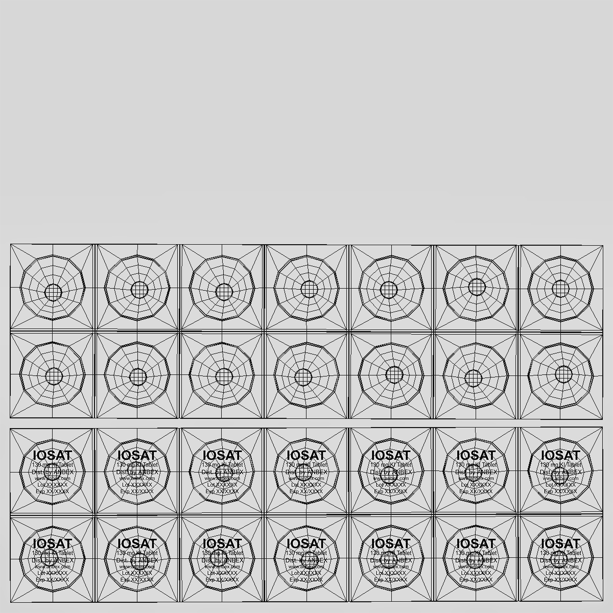 Potassium Iodide Tablets in Packaging 3D