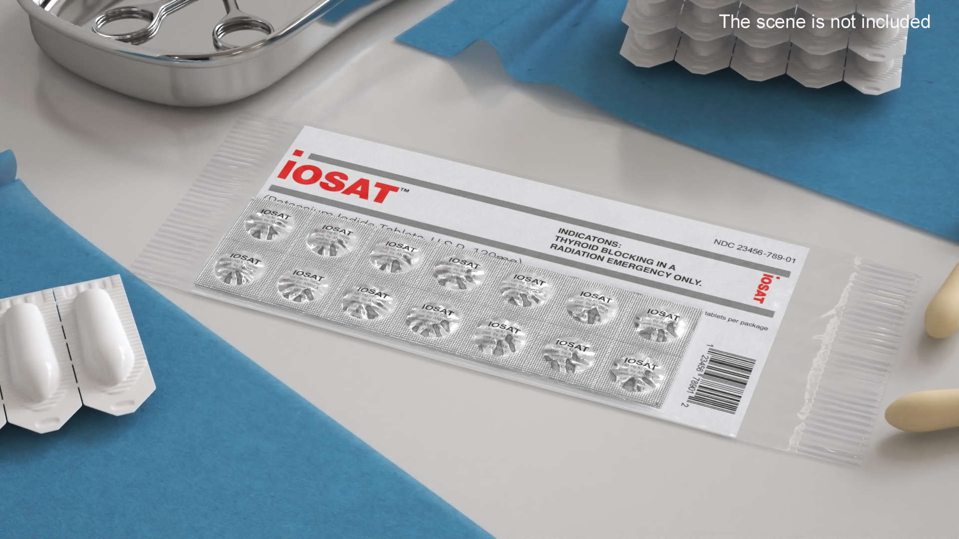 Potassium Iodide Tablets in Packaging 3D