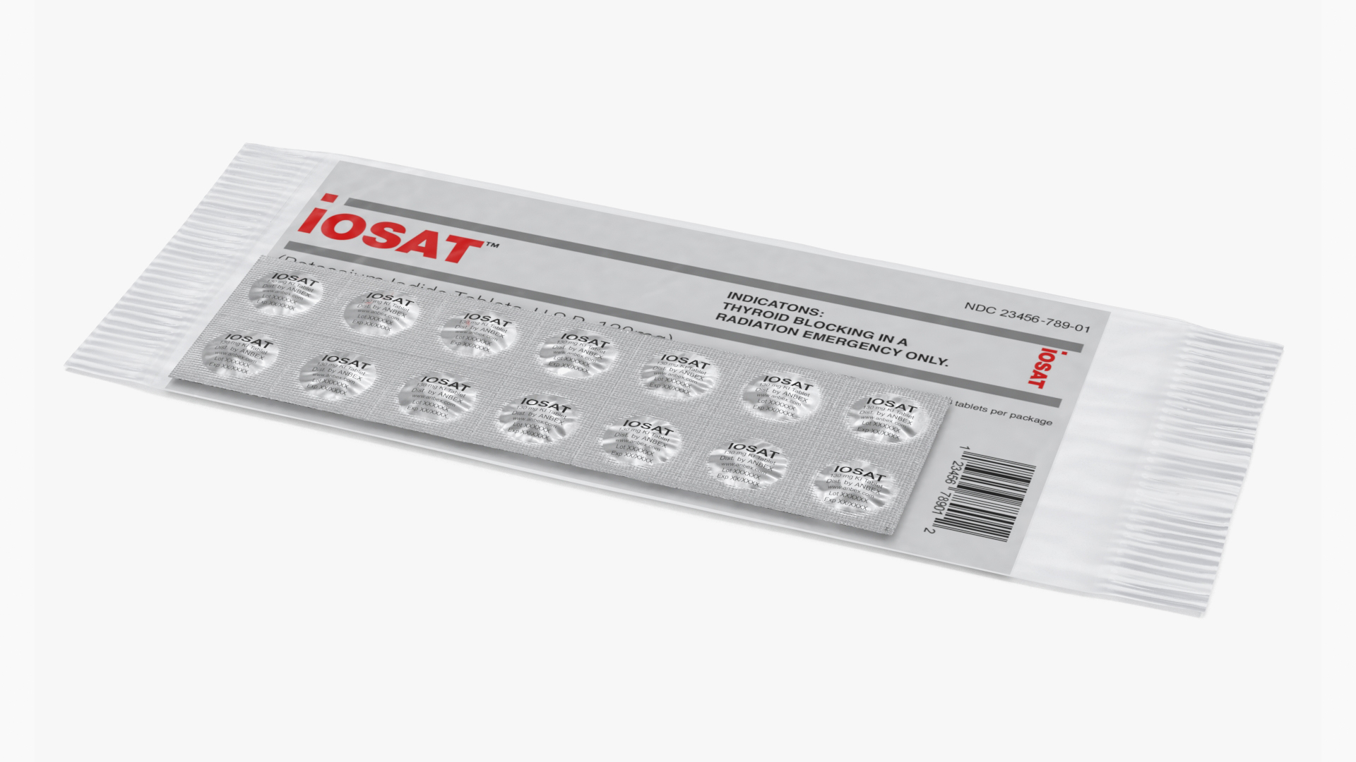 Potassium Iodide Tablets in Packaging 3D