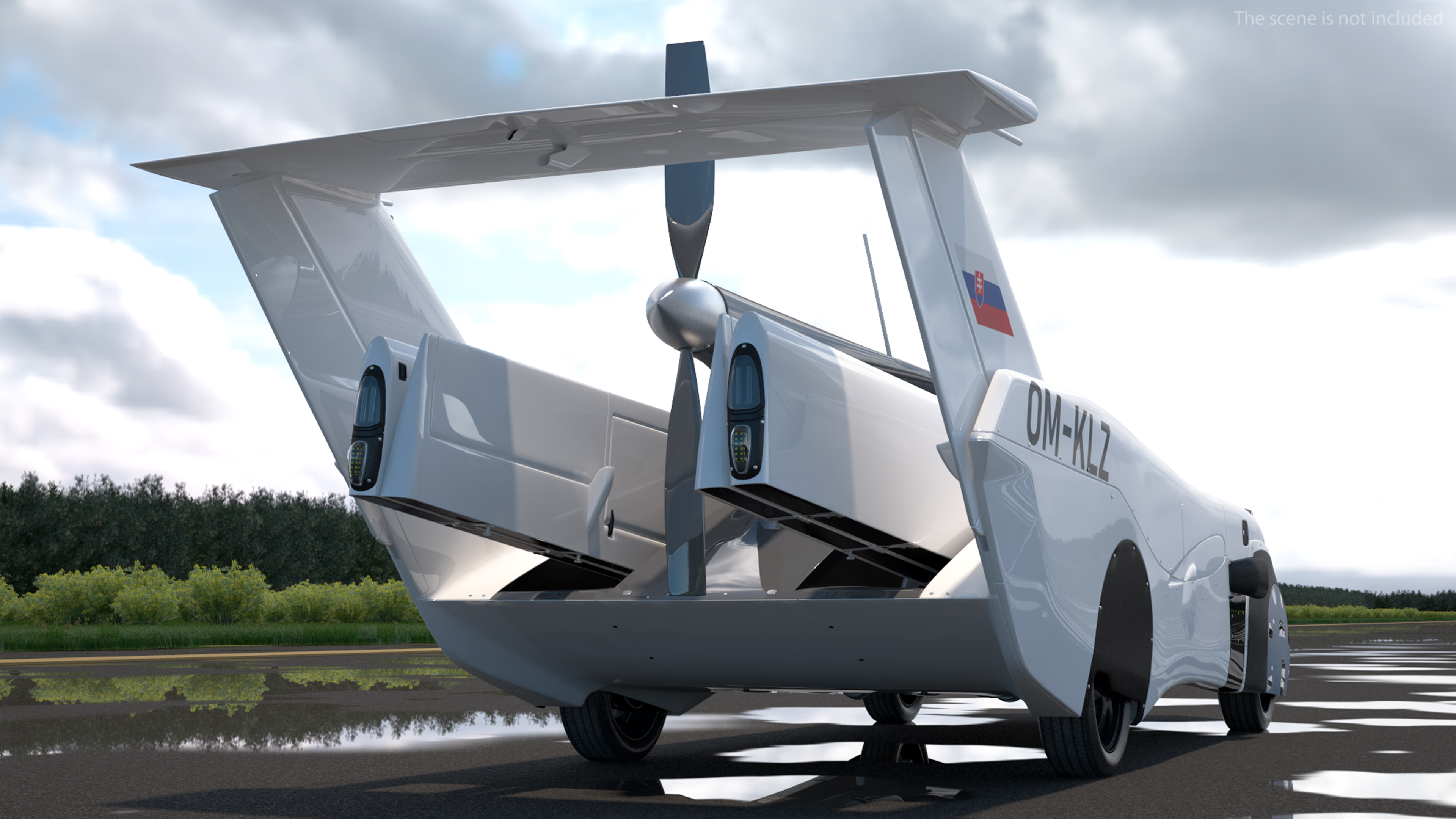 3D AirCar Rigged model