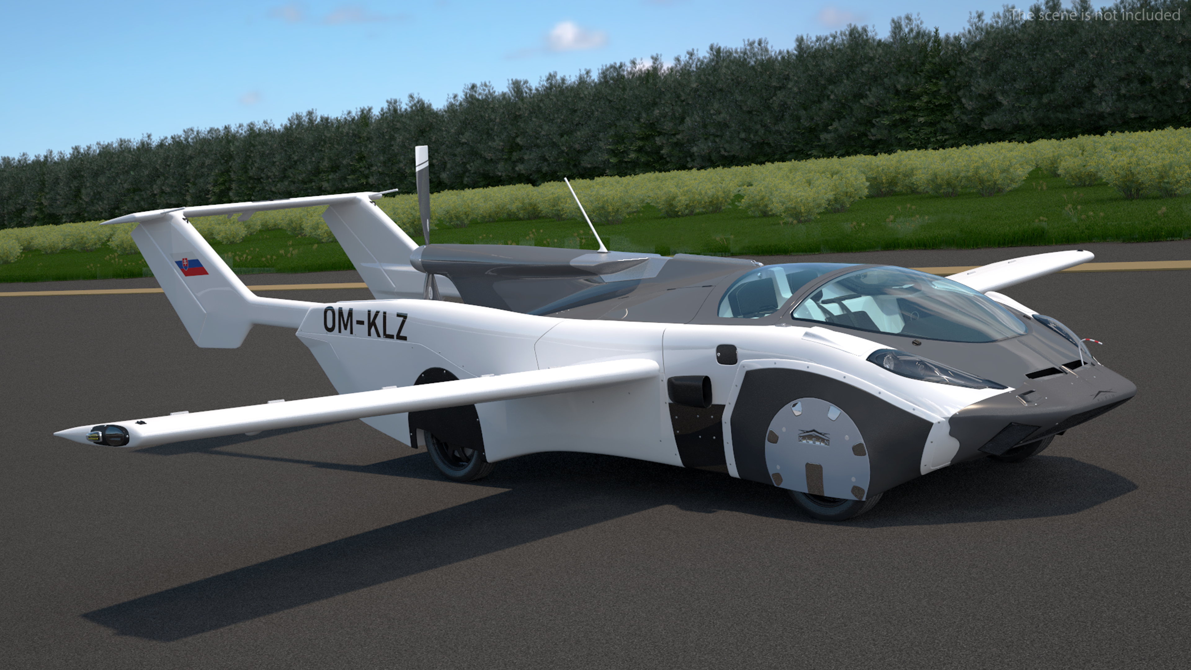 3D AirCar Rigged model