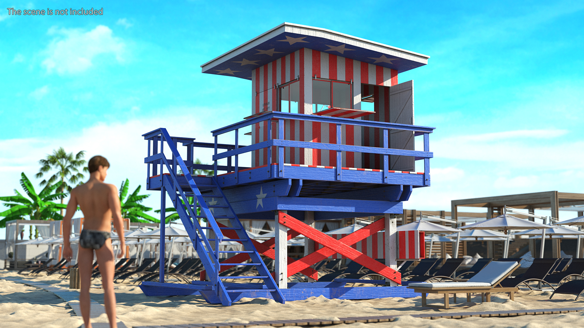 3D Beach Lifeguard Stand