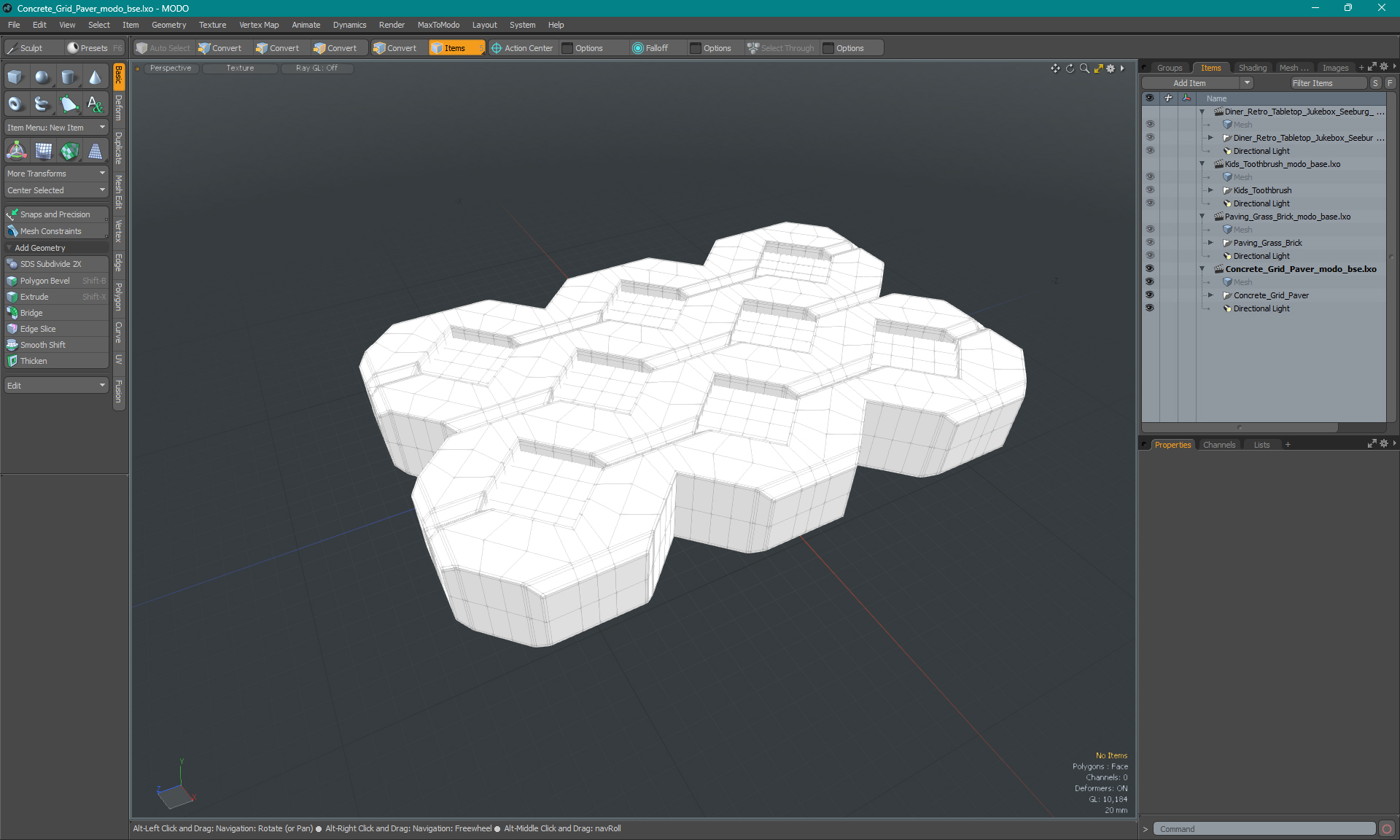 Concrete Grid Paver 3D model