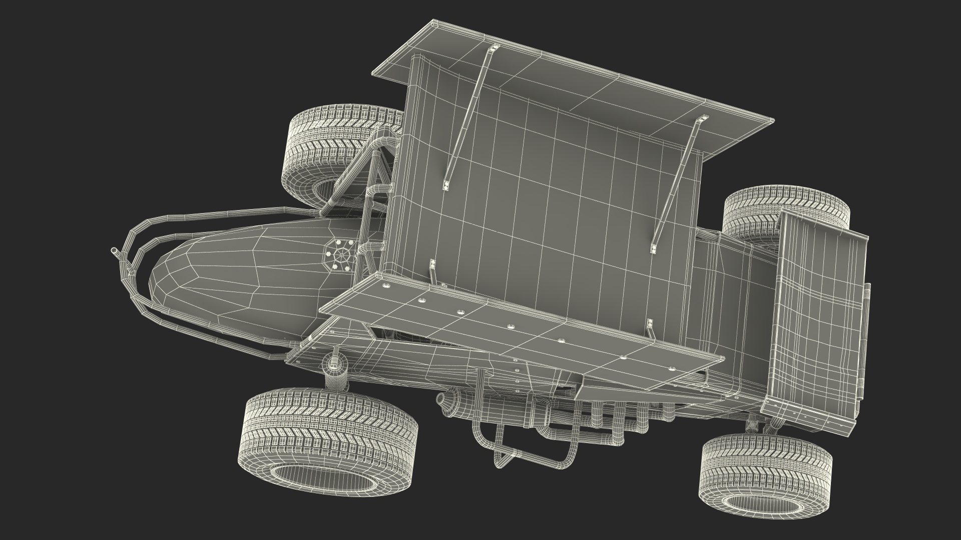 Winged Sprint Car 3D