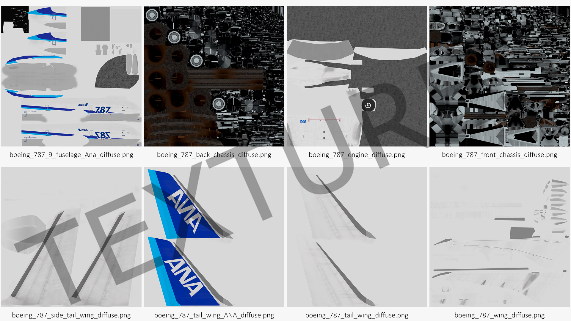 3D model Boeing 787-9 Dreamliner ANA Livery Rigged for Maya