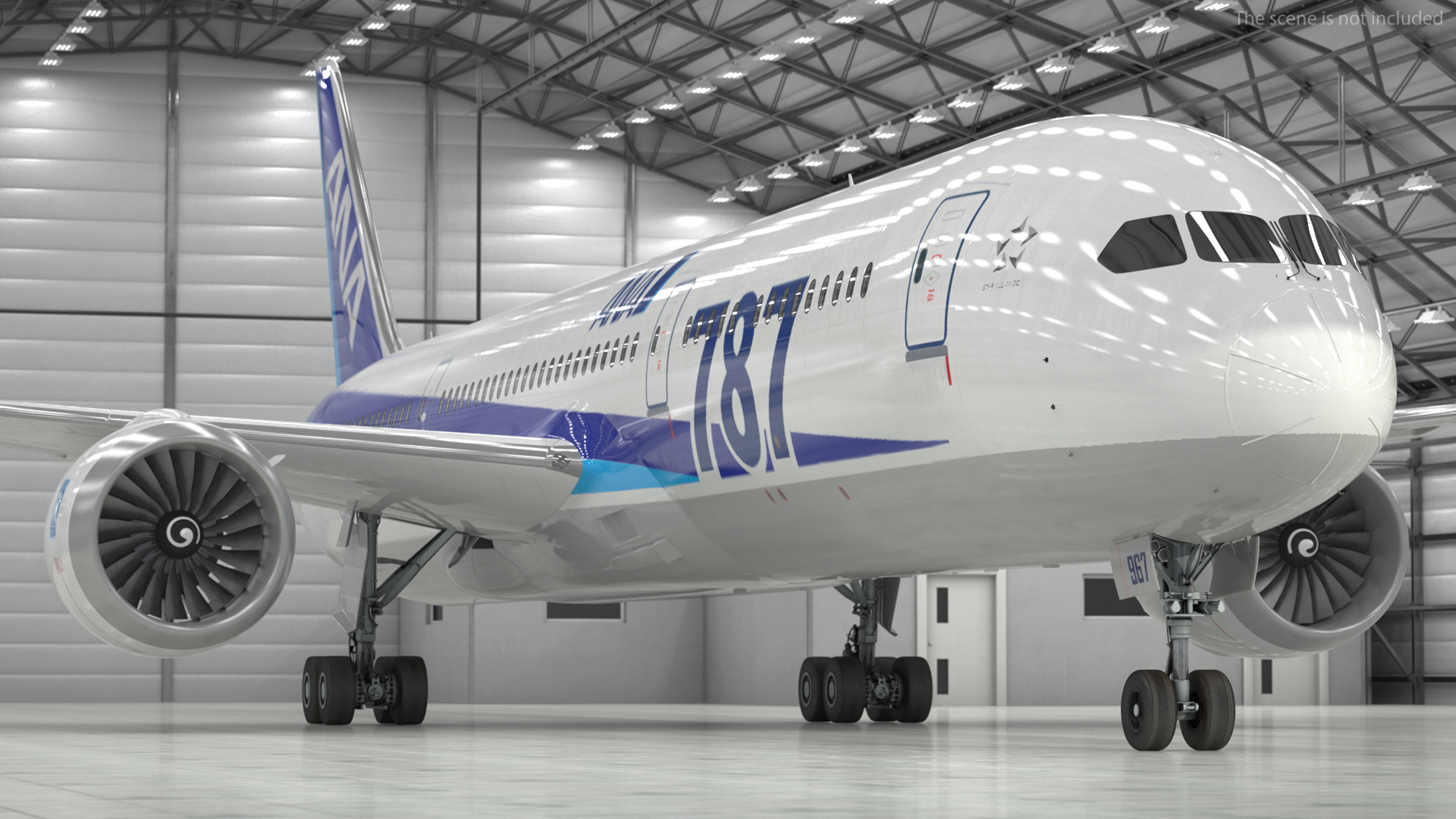 3D model Boeing 787-9 Dreamliner ANA Livery Rigged for Maya