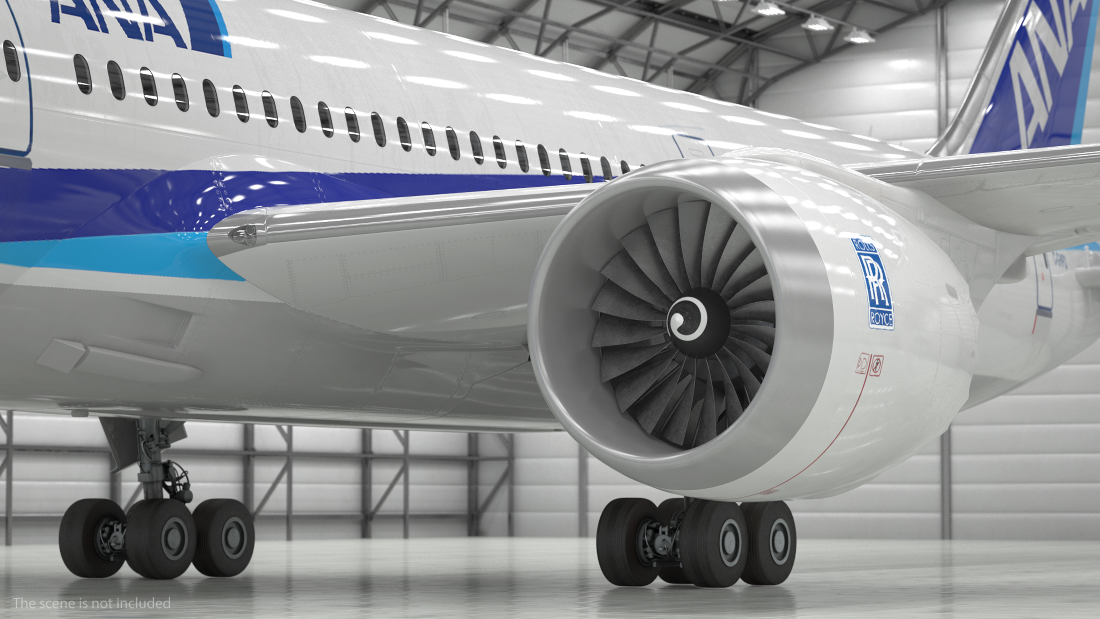 3D model Boeing 787-9 Dreamliner ANA Livery Rigged for Maya