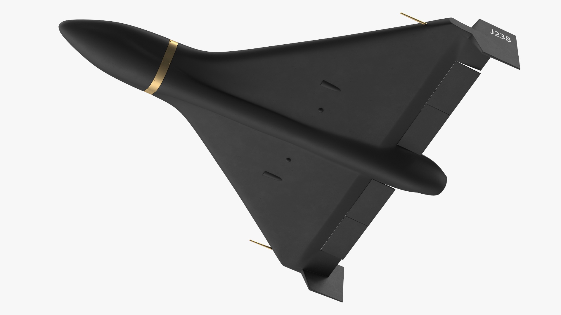 3D Shahed 238 Kamikaze Drone Black Rigged model